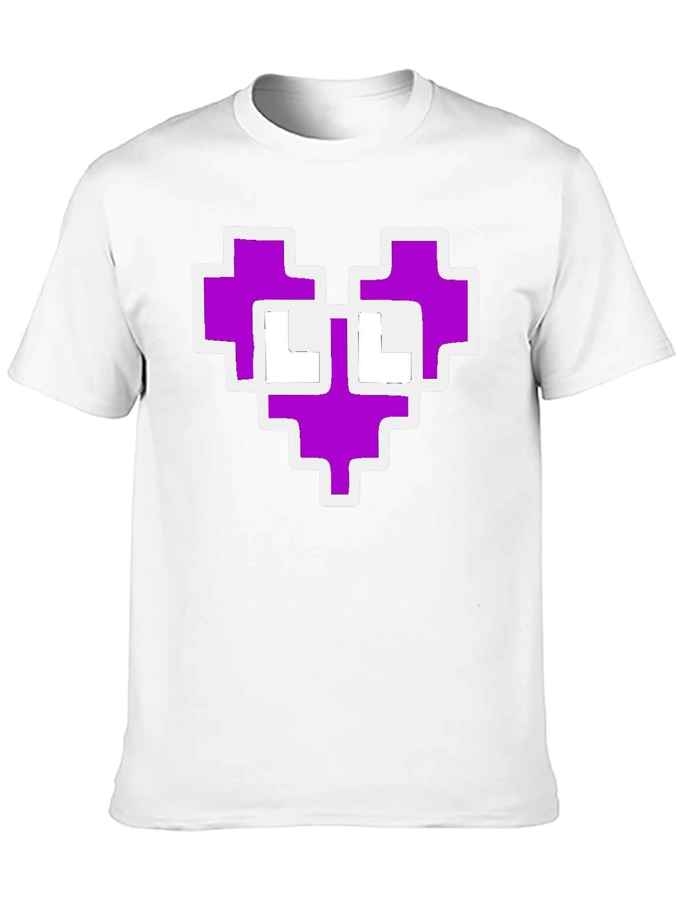 Pixel Heart Graphic Black Tee Shirt