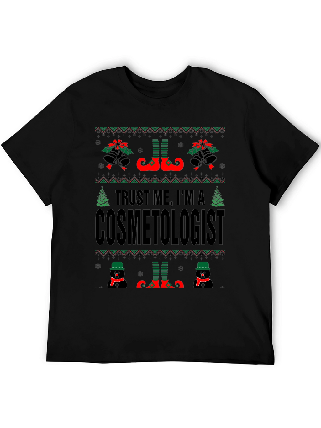 Funny Cosmetologist Ugly Christmas Sweater T-Shirt