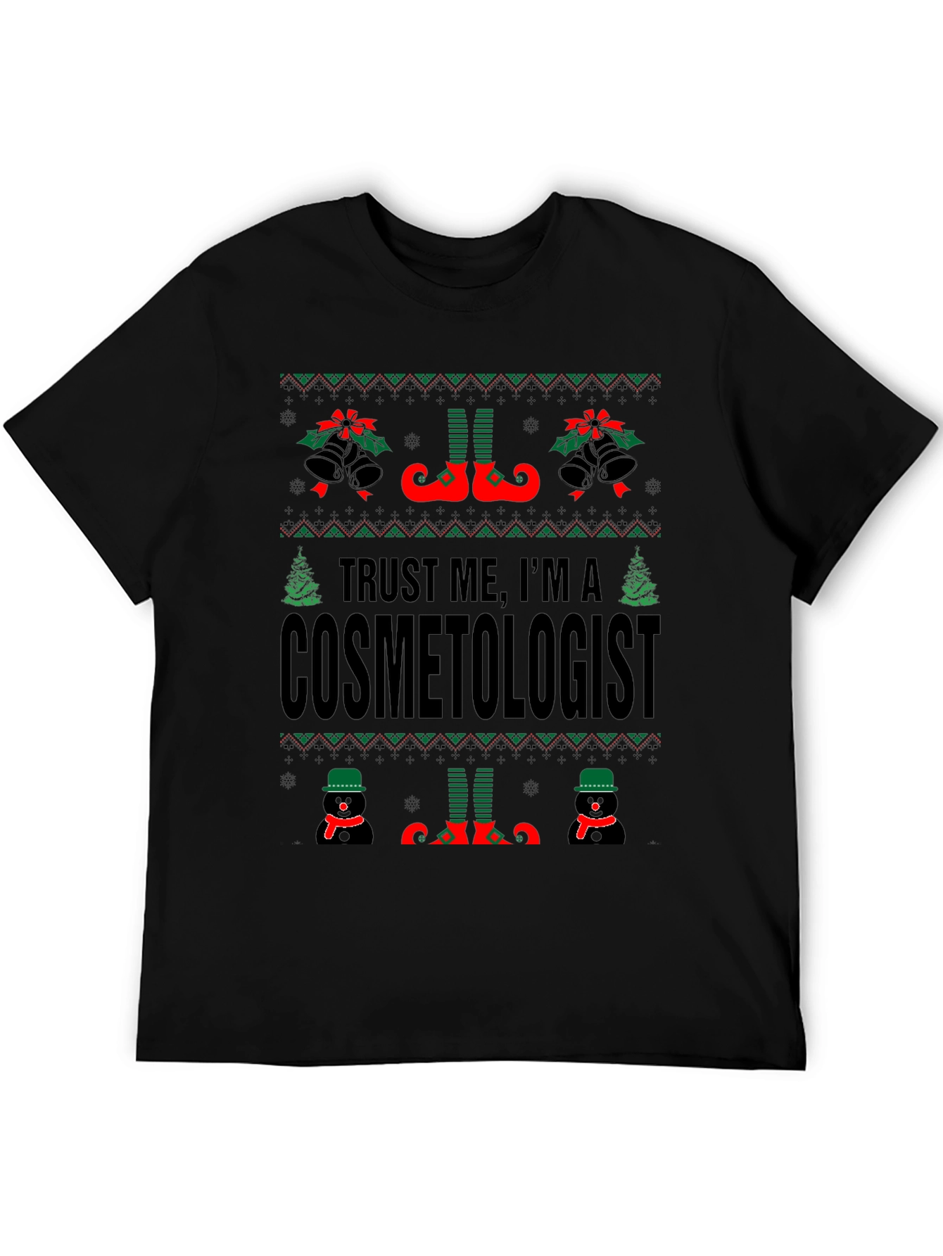 Funny Cosmetologist Ugly Christmas Sweater T-Shirt