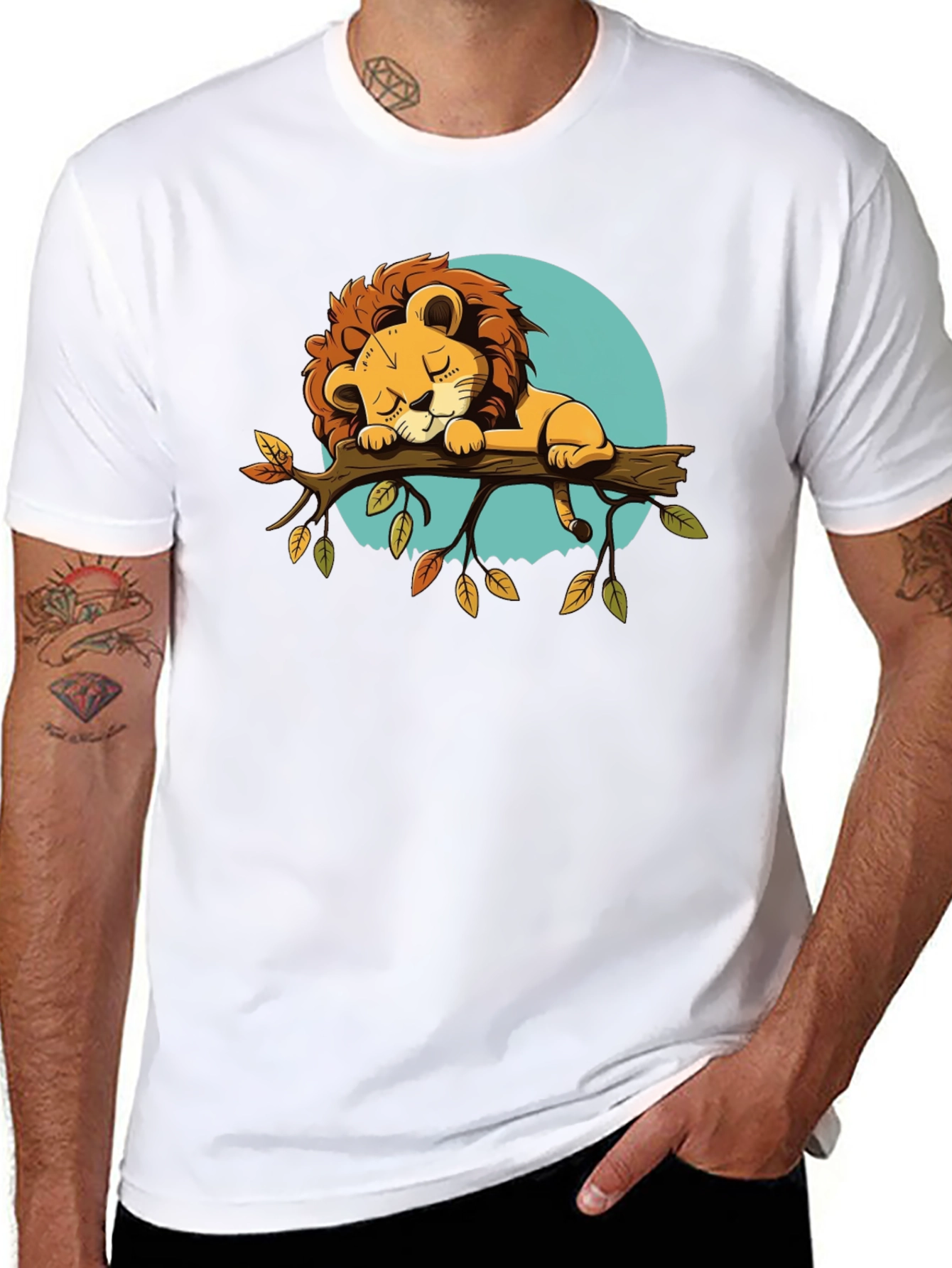 Cute Sleeping Lion Graphic Tee
