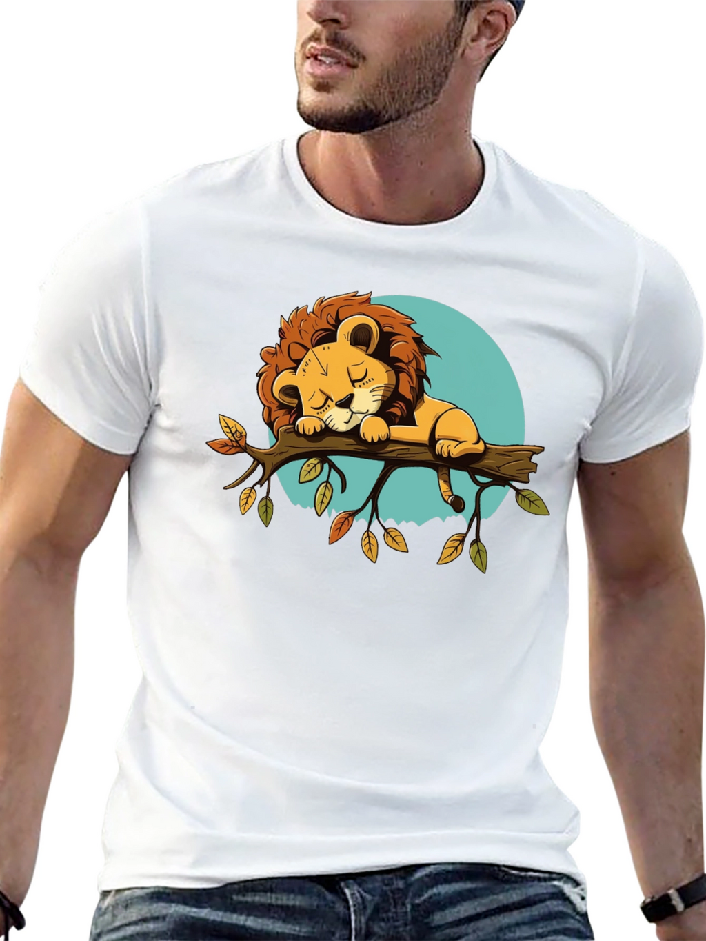 Cute Sleeping Lion Graphic Tee