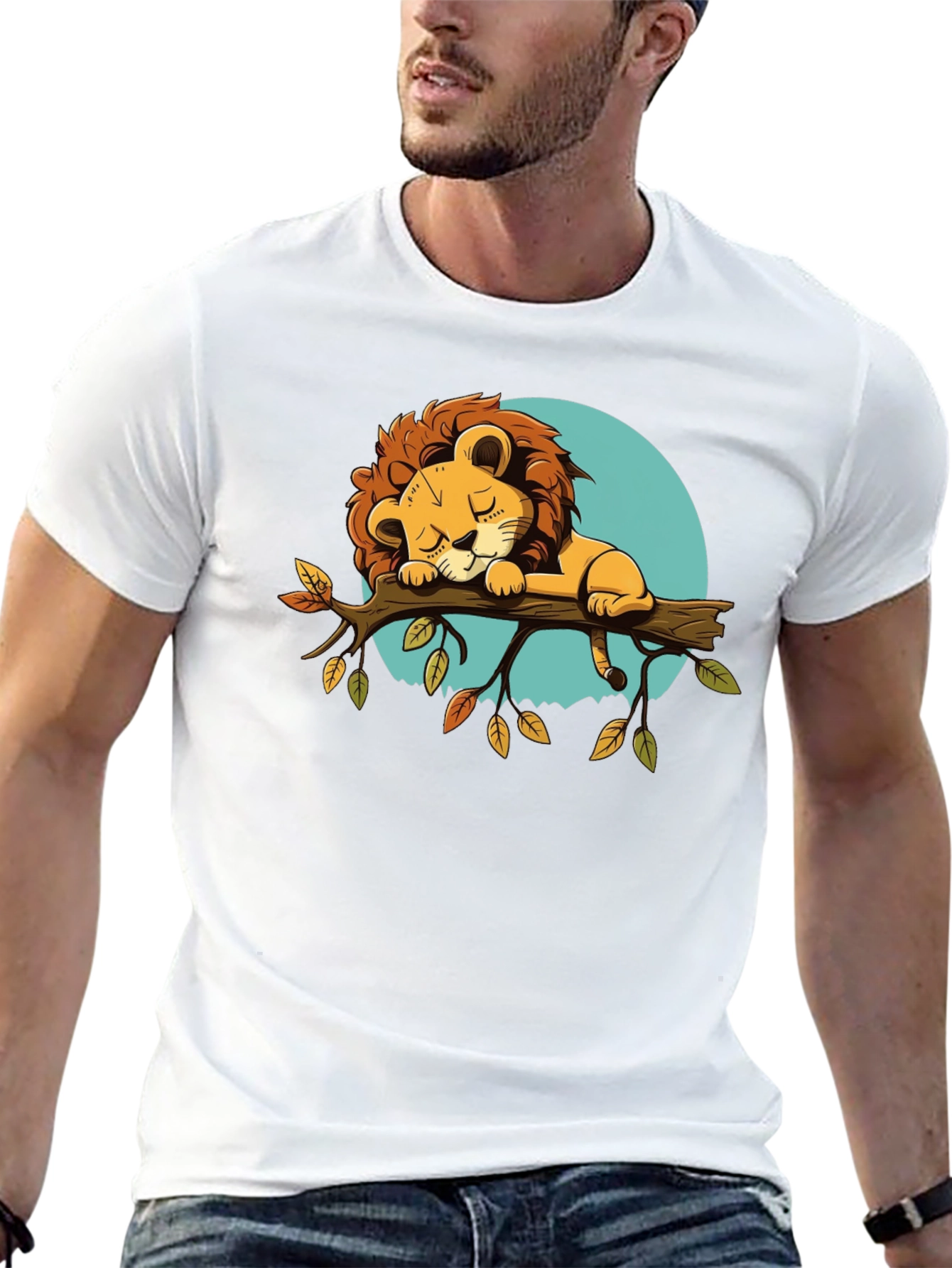 Cute Sleeping Lion Graphic Tee