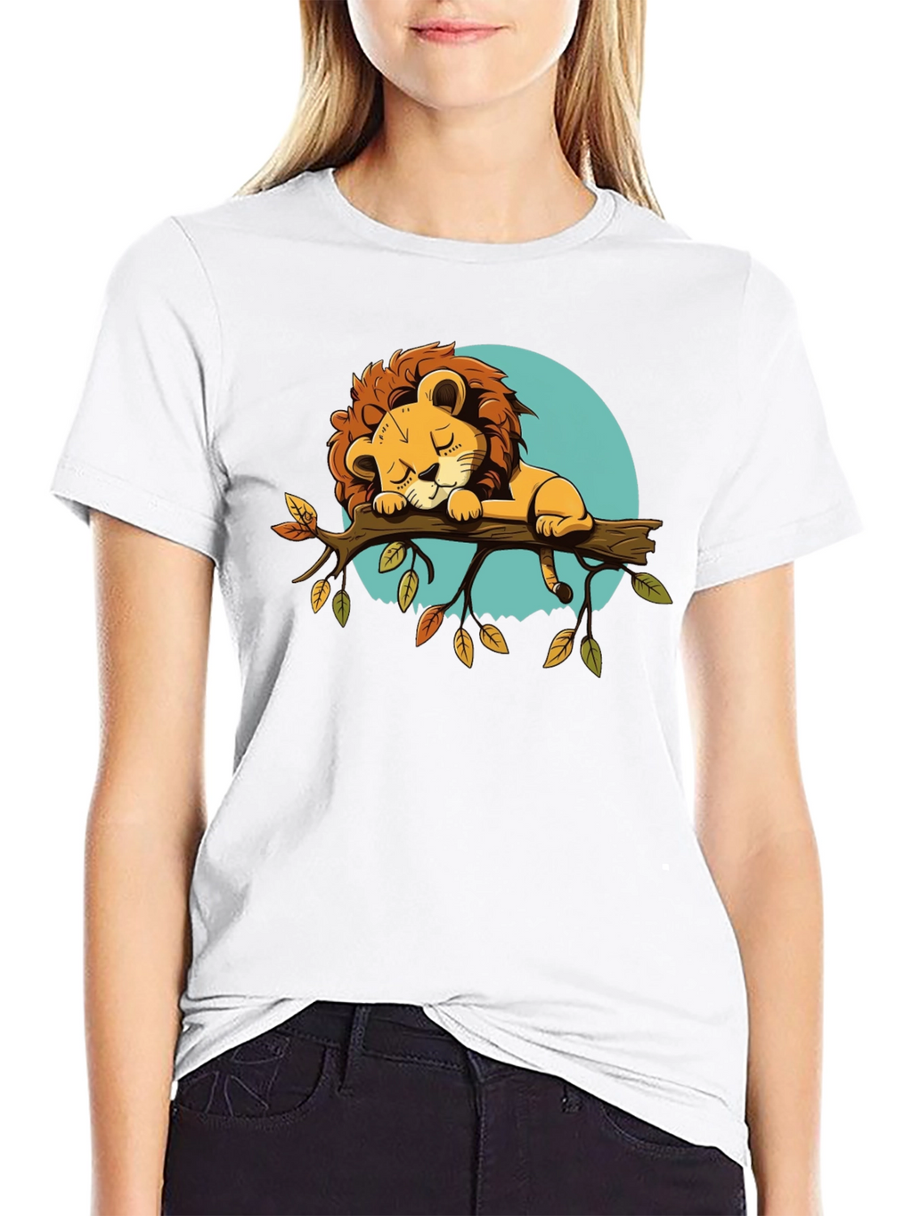 Cute Sleeping Lion Graphic Tee