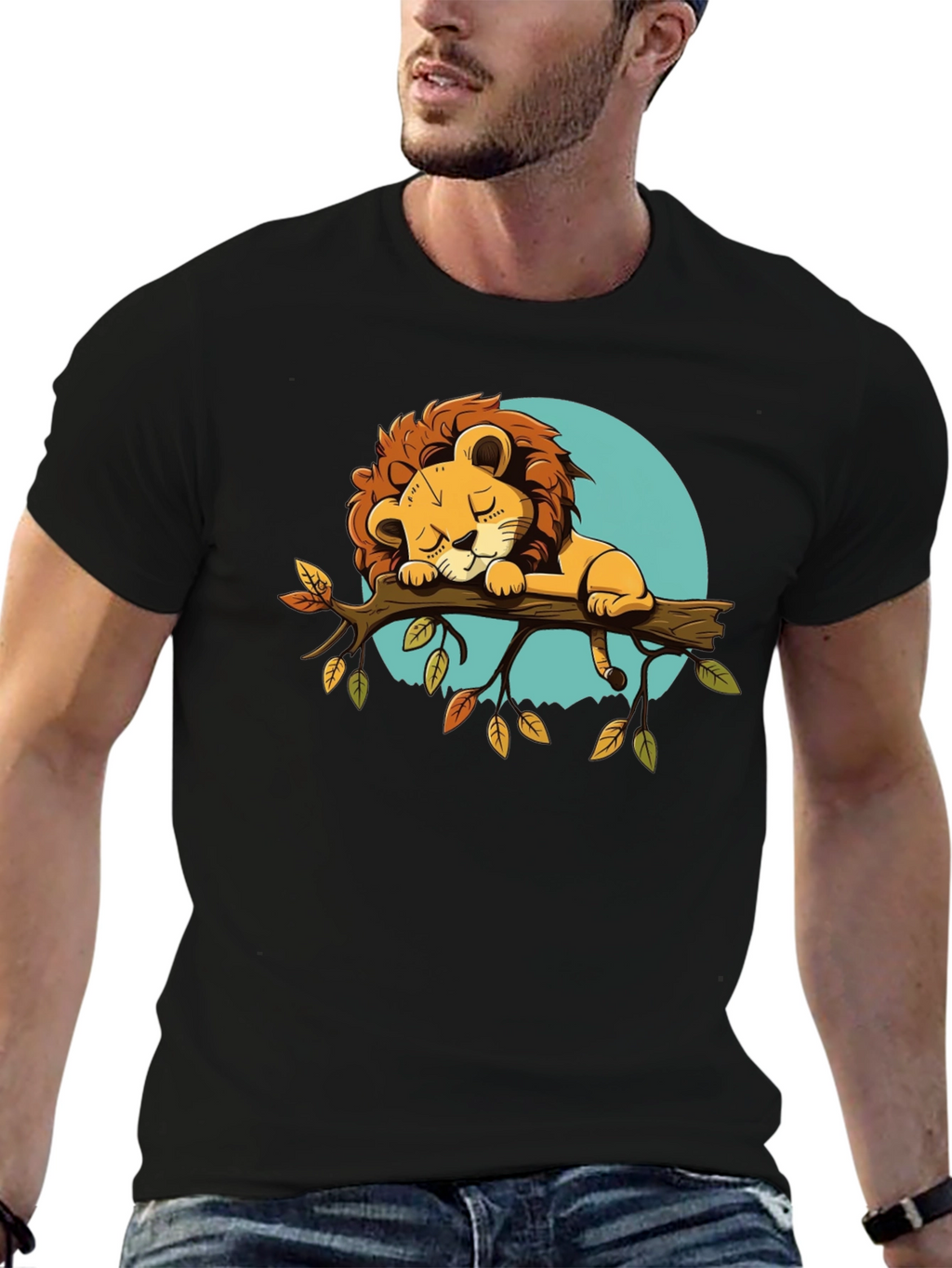 Cute Sleeping Lion Graphic Tee