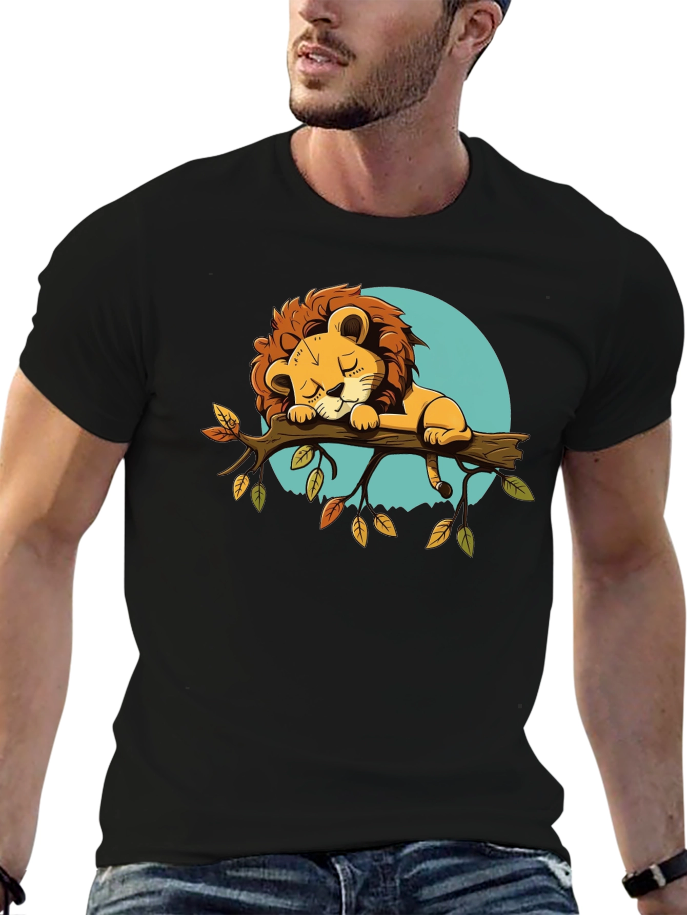 Cute Sleeping Lion Graphic Tee