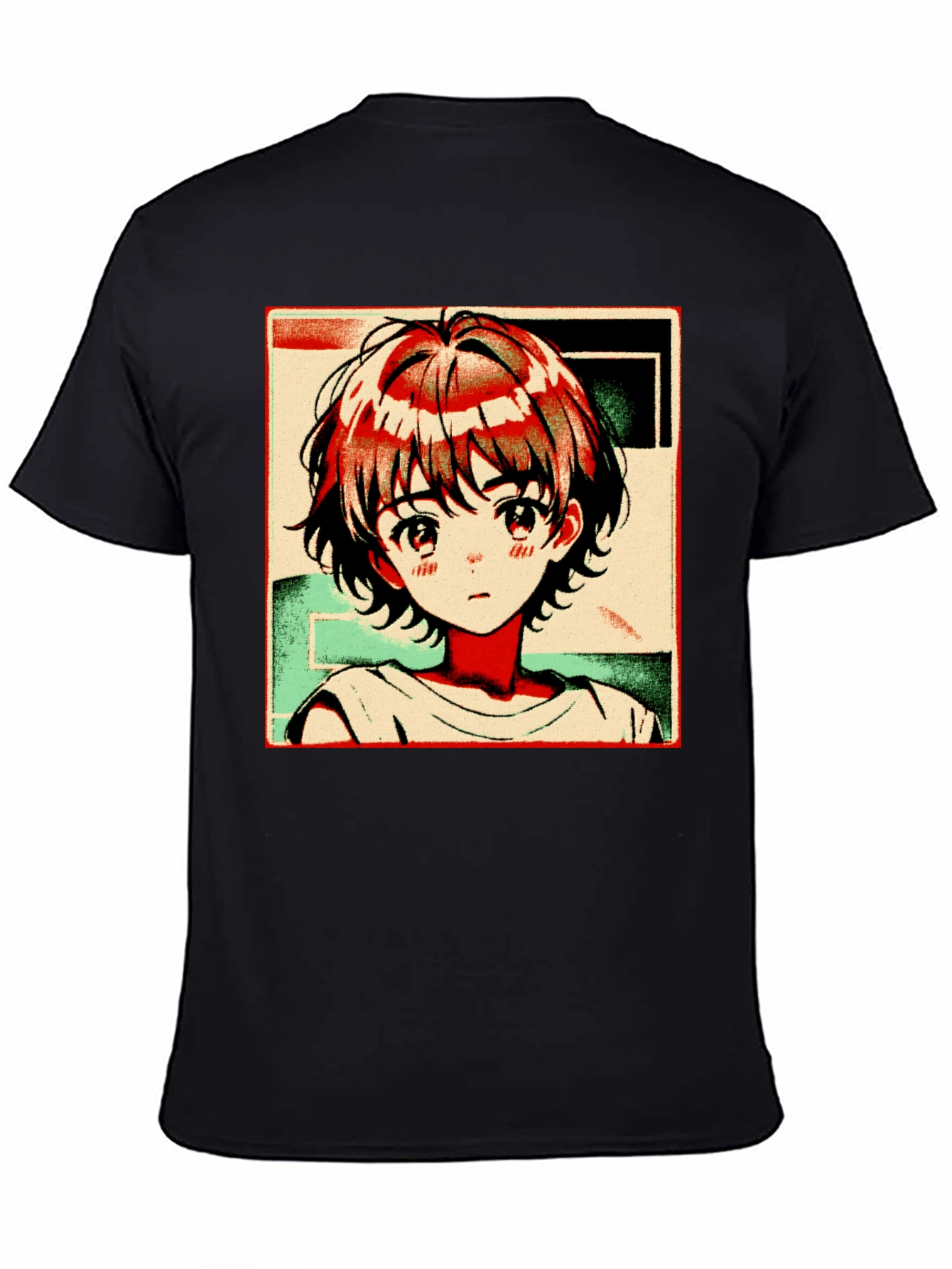 Anime Girl Graphic Tee - Trendy Black T-Shirt