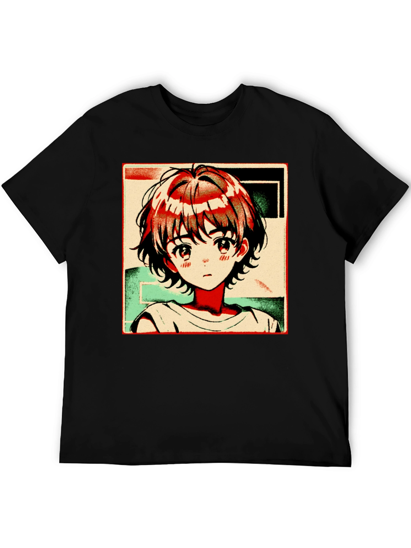 Anime Girl Graphic Tee - Trendy Black T-Shirt