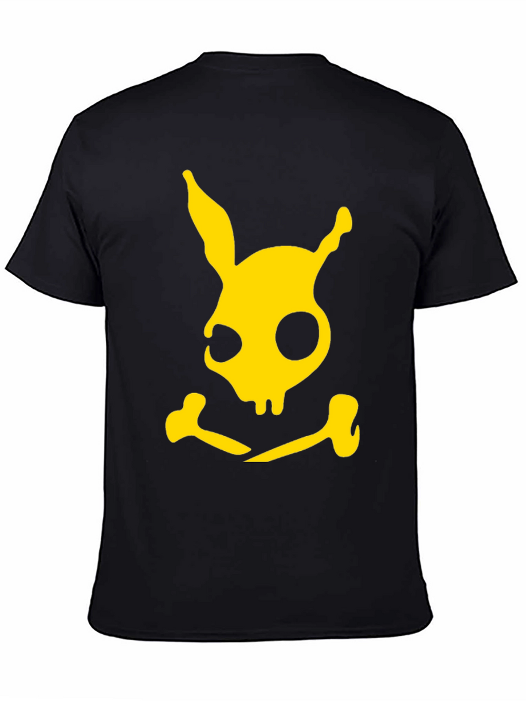 Rabbit Skull & Crossbones Graphic Tee - Black