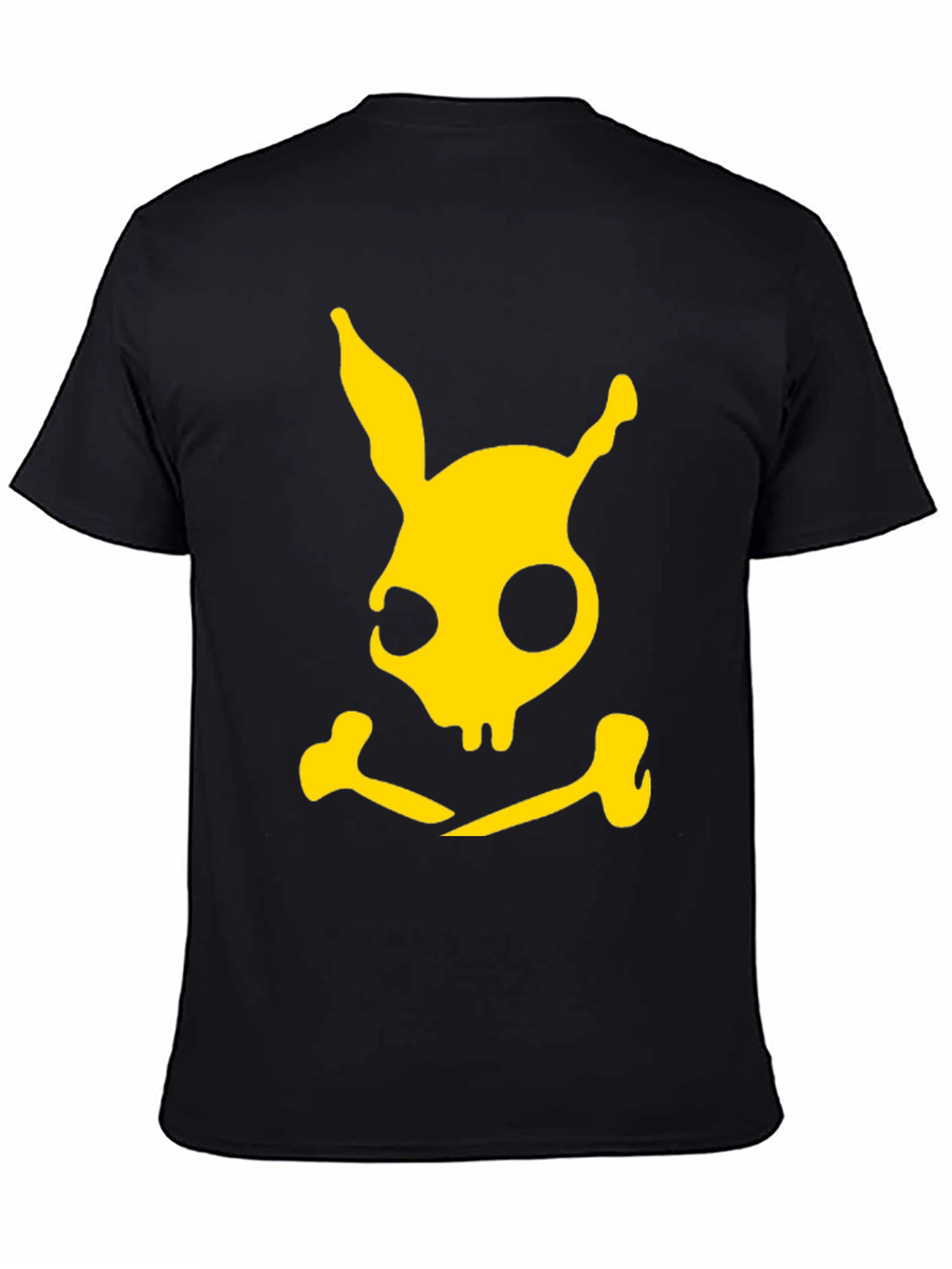 Rabbit Skull & Crossbones Graphic Tee - Black