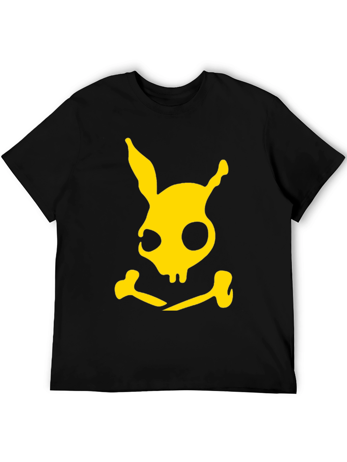 Rabbit Skull & Crossbones Graphic Tee - Black