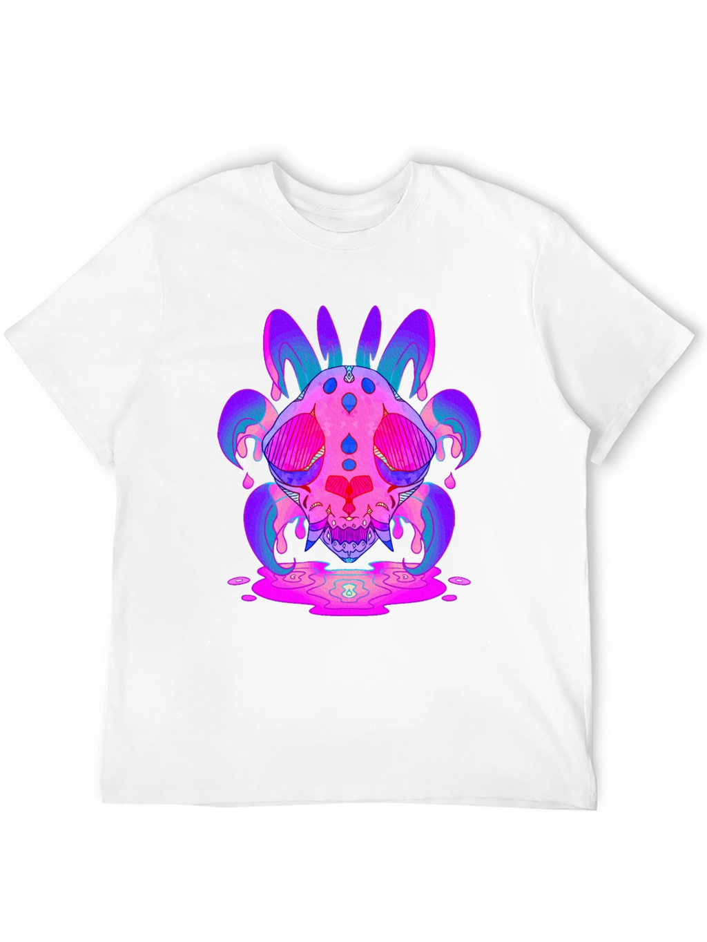Vaporwave Skull Graphic Tee - Unisex