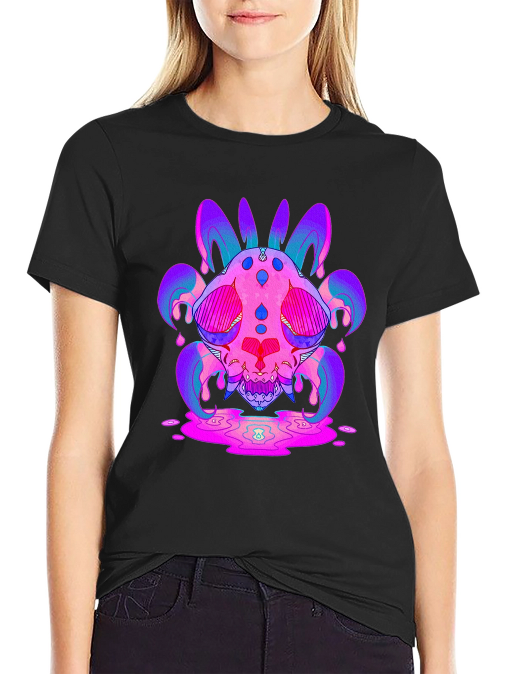 Vaporwave Skull Graphic Tee - Unisex