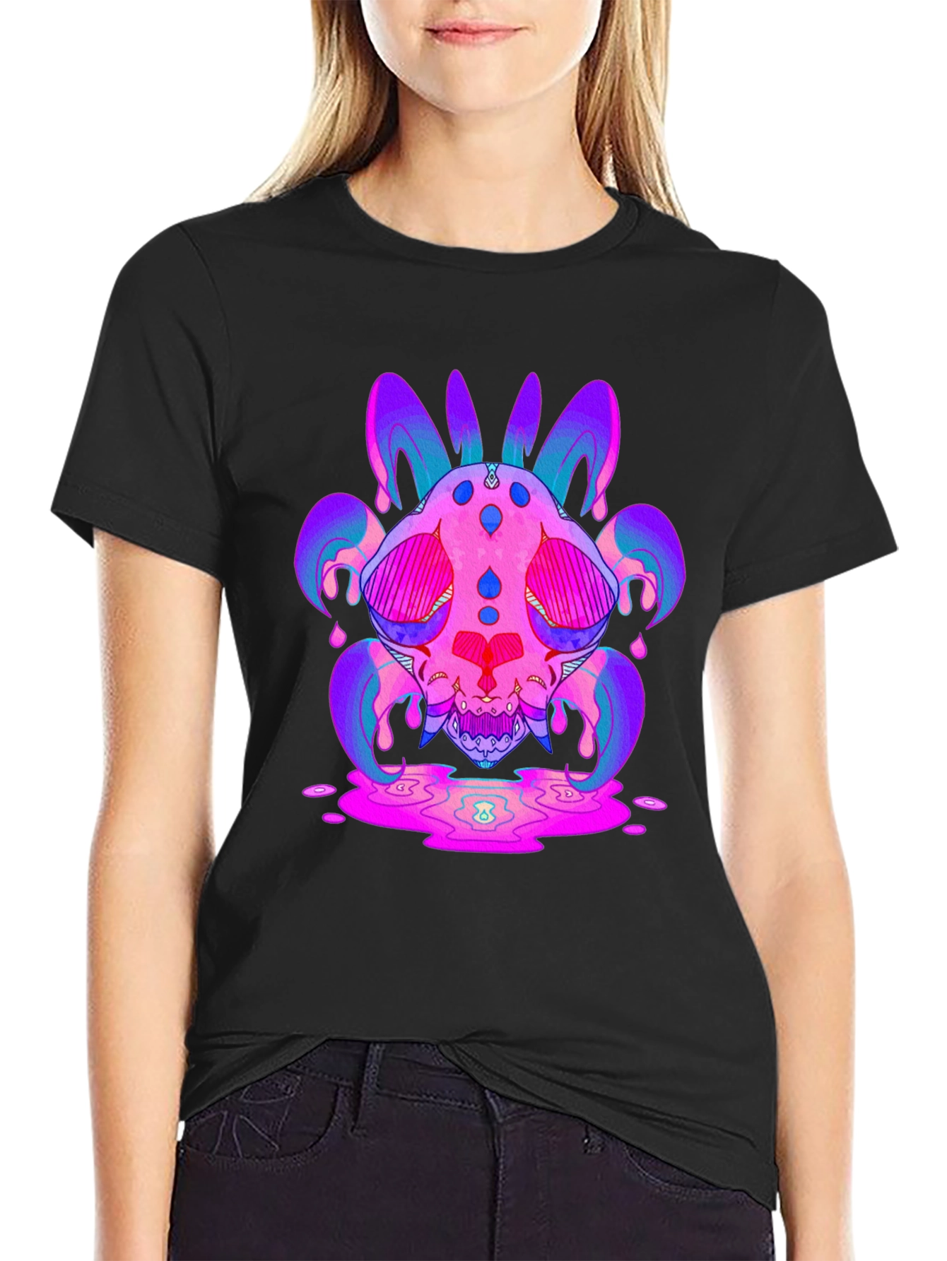 Vaporwave Skull Graphic Tee - Unisex
