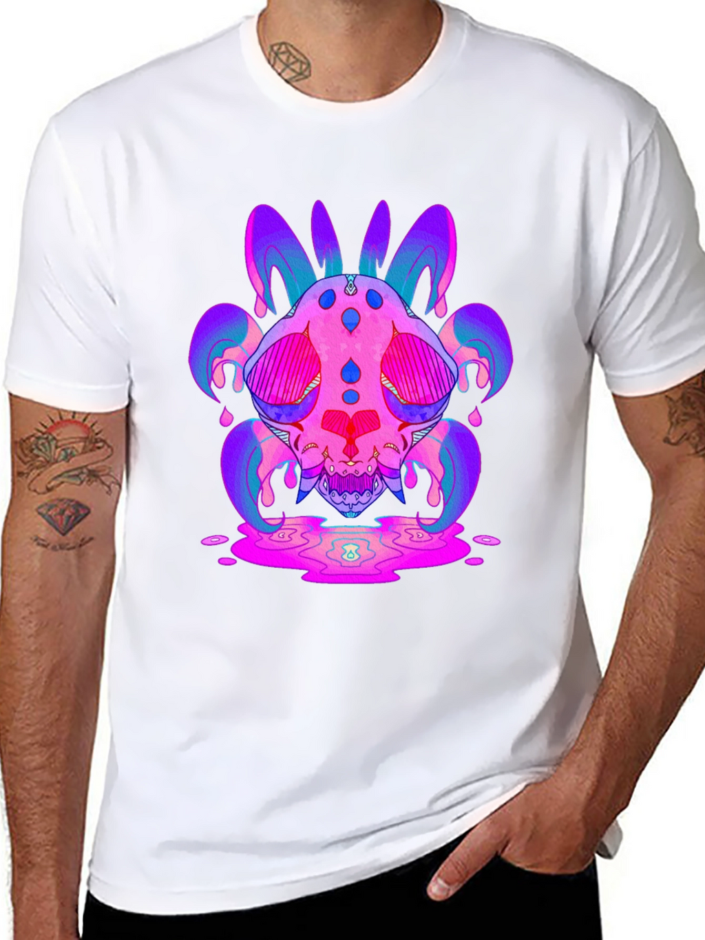 Vaporwave Skull Graphic Tee - Unisex