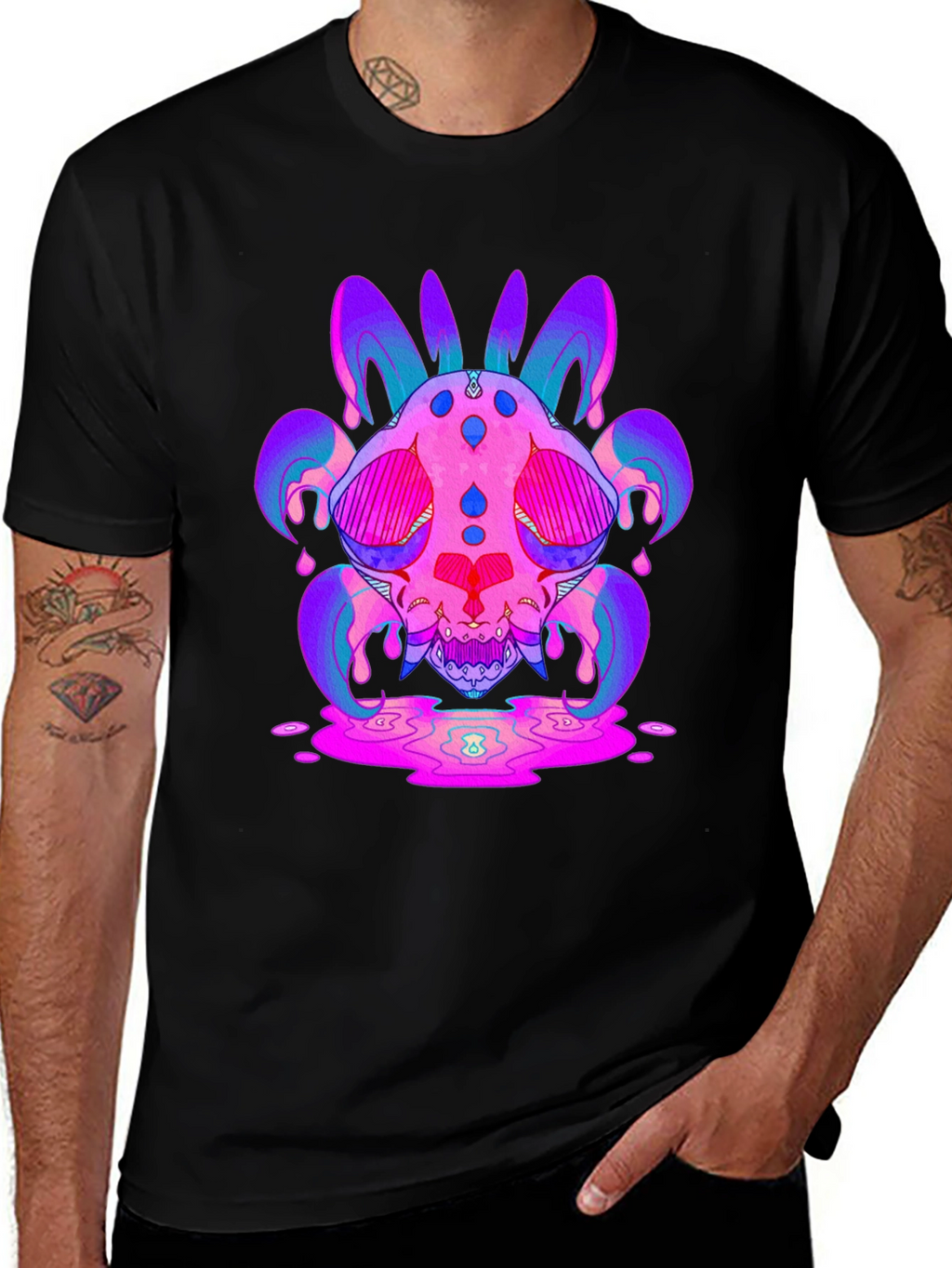 Vaporwave Skull Graphic Tee - Unisex
