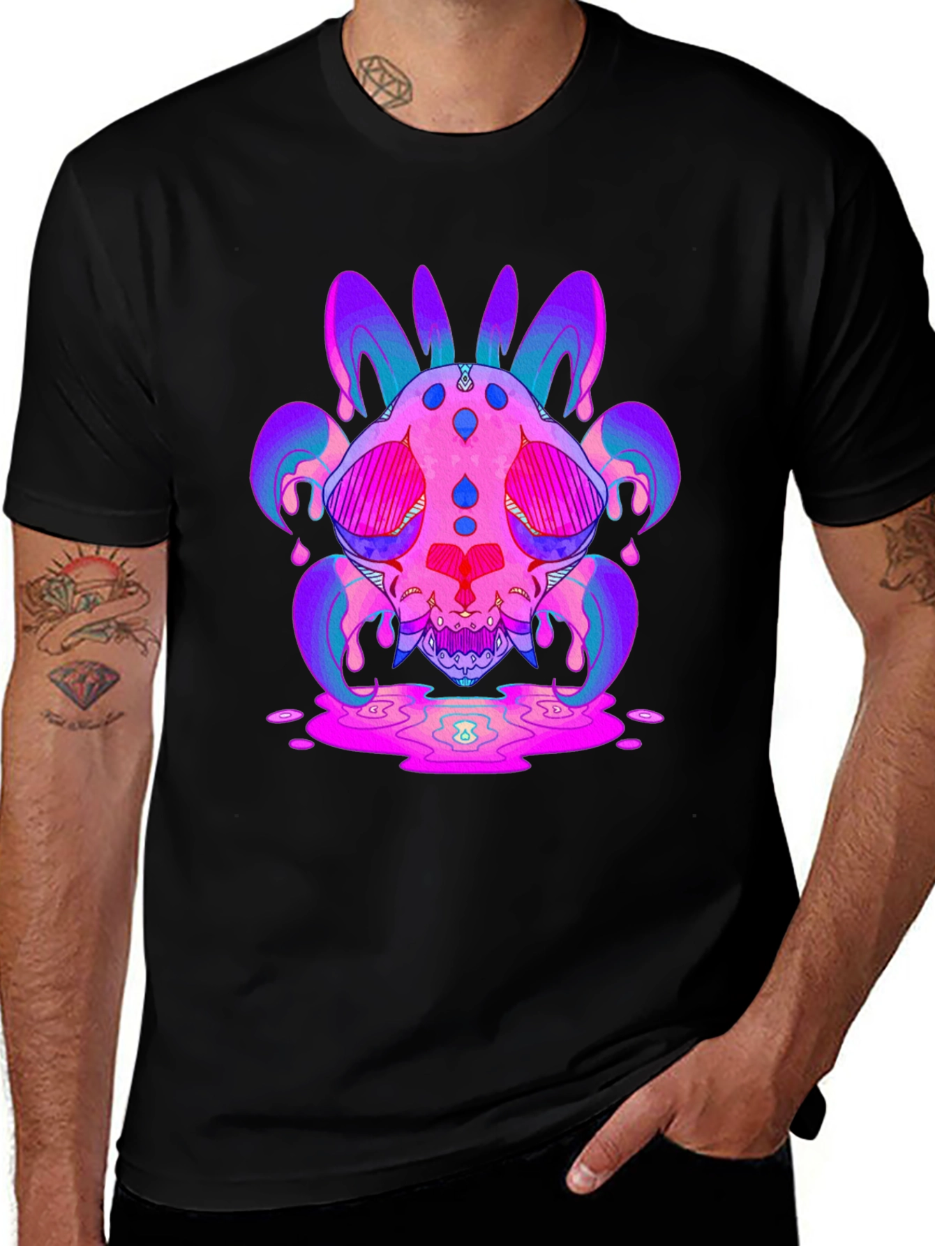 Vaporwave Skull Graphic Tee - Unisex