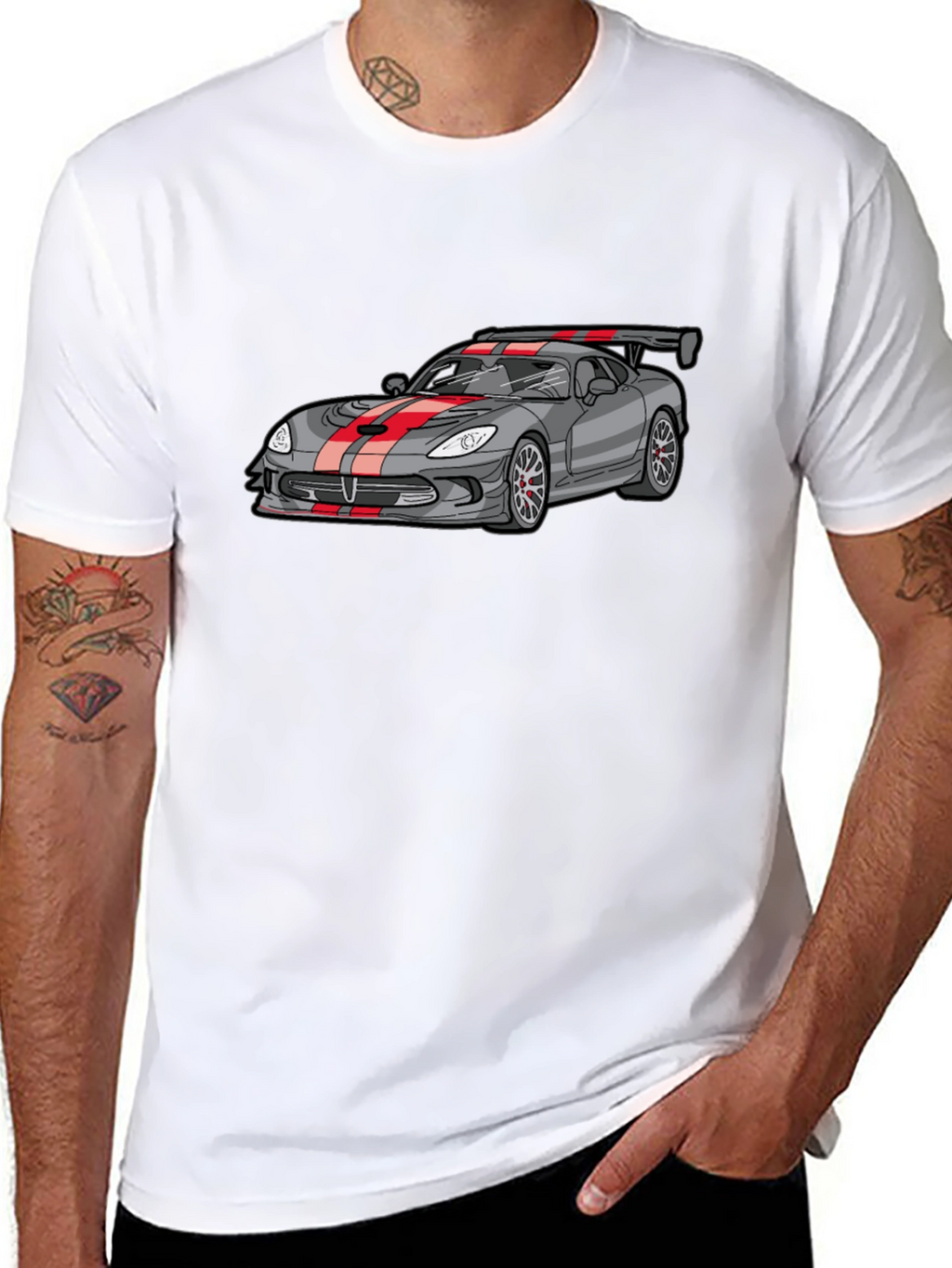 Sleek Car Graphic Tee - Black