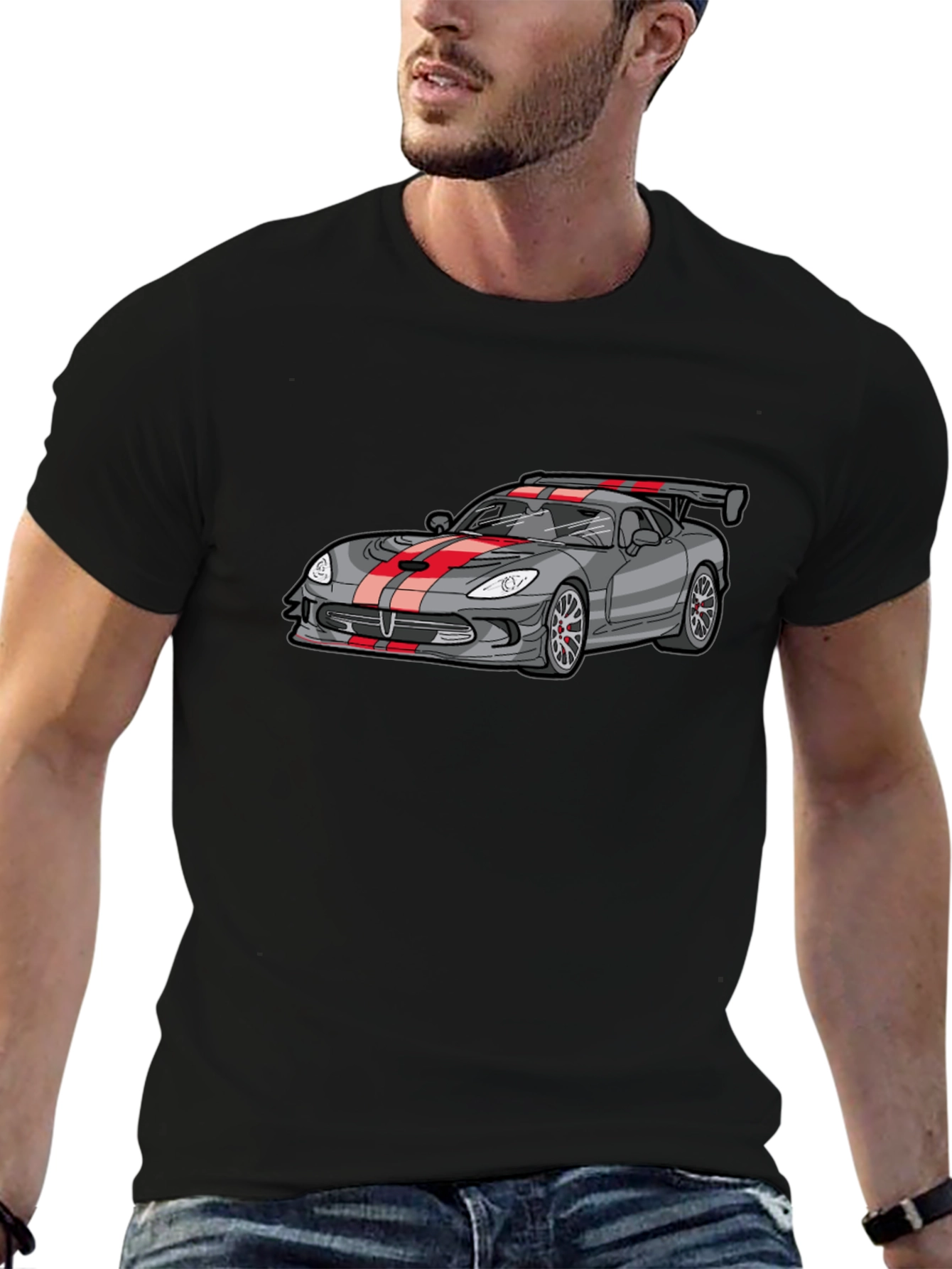 Sleek Car Graphic Tee - Black
