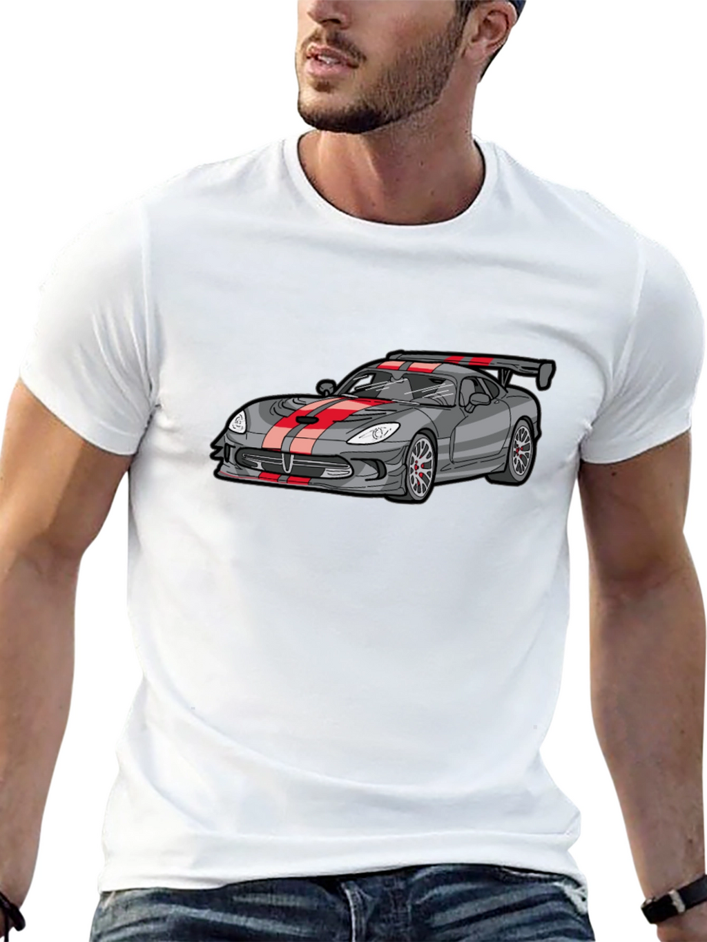 Sleek Car Graphic Tee - Black