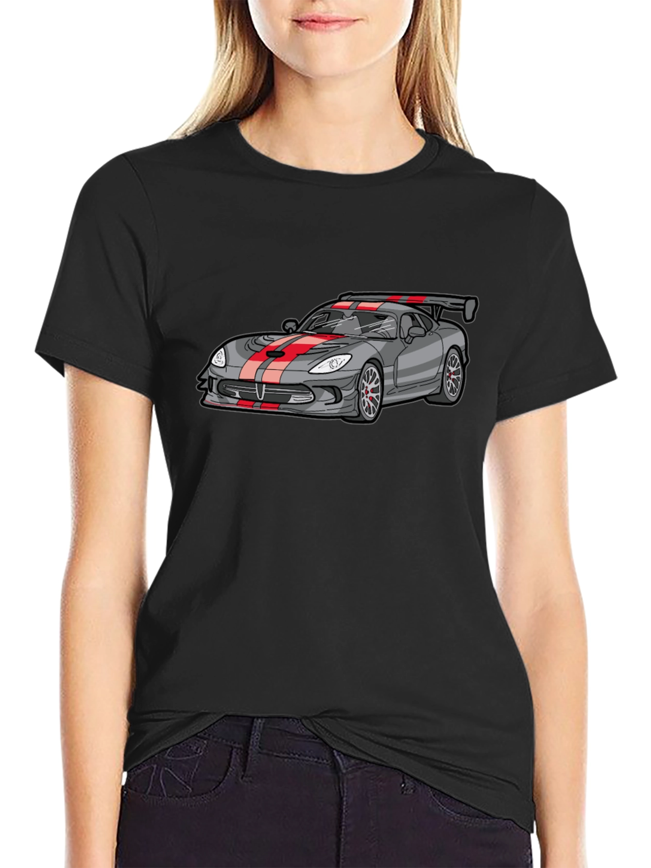 Sleek Car Graphic Tee - Black