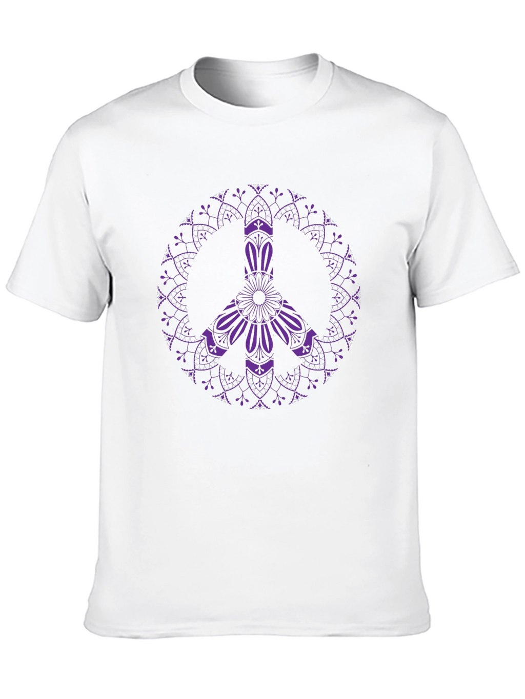 Peace Sign Mandala Graphic Tee - Black