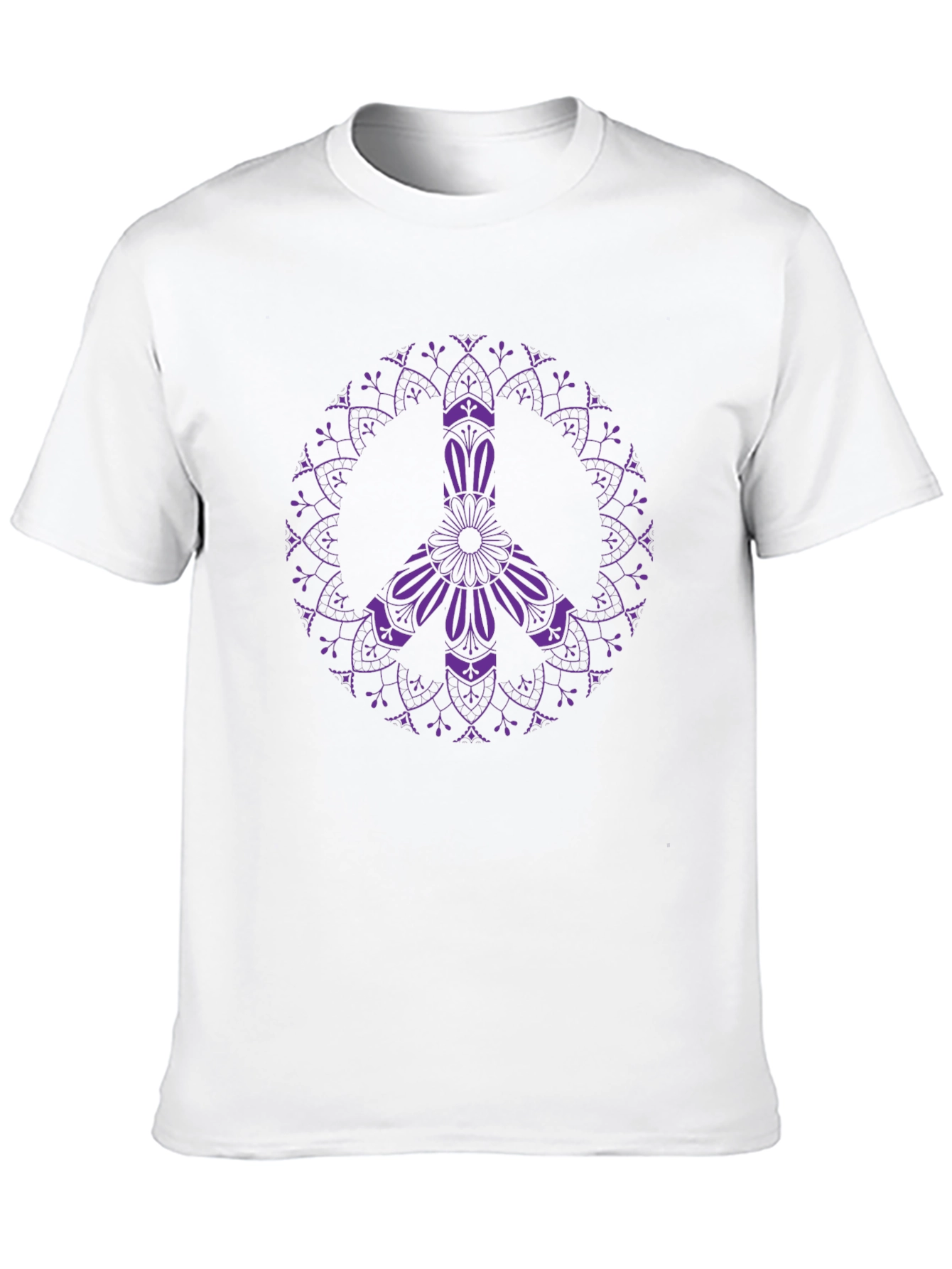 Peace Sign Mandala Graphic Tee - Black