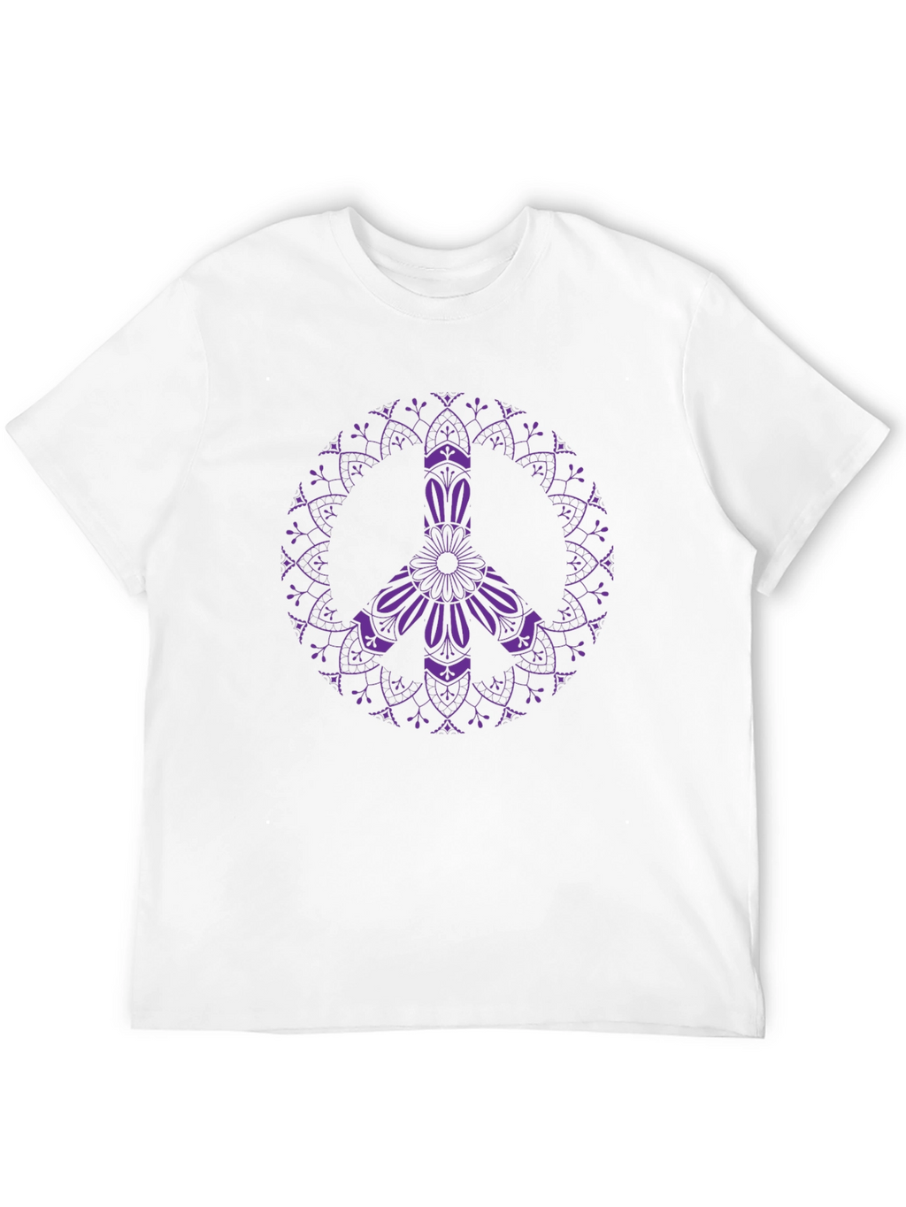 Peace Sign Mandala Graphic Tee - Black