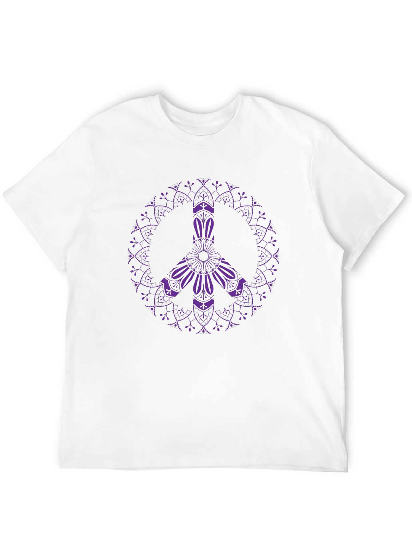 Peace Sign Mandala Graphic Tee - Black
