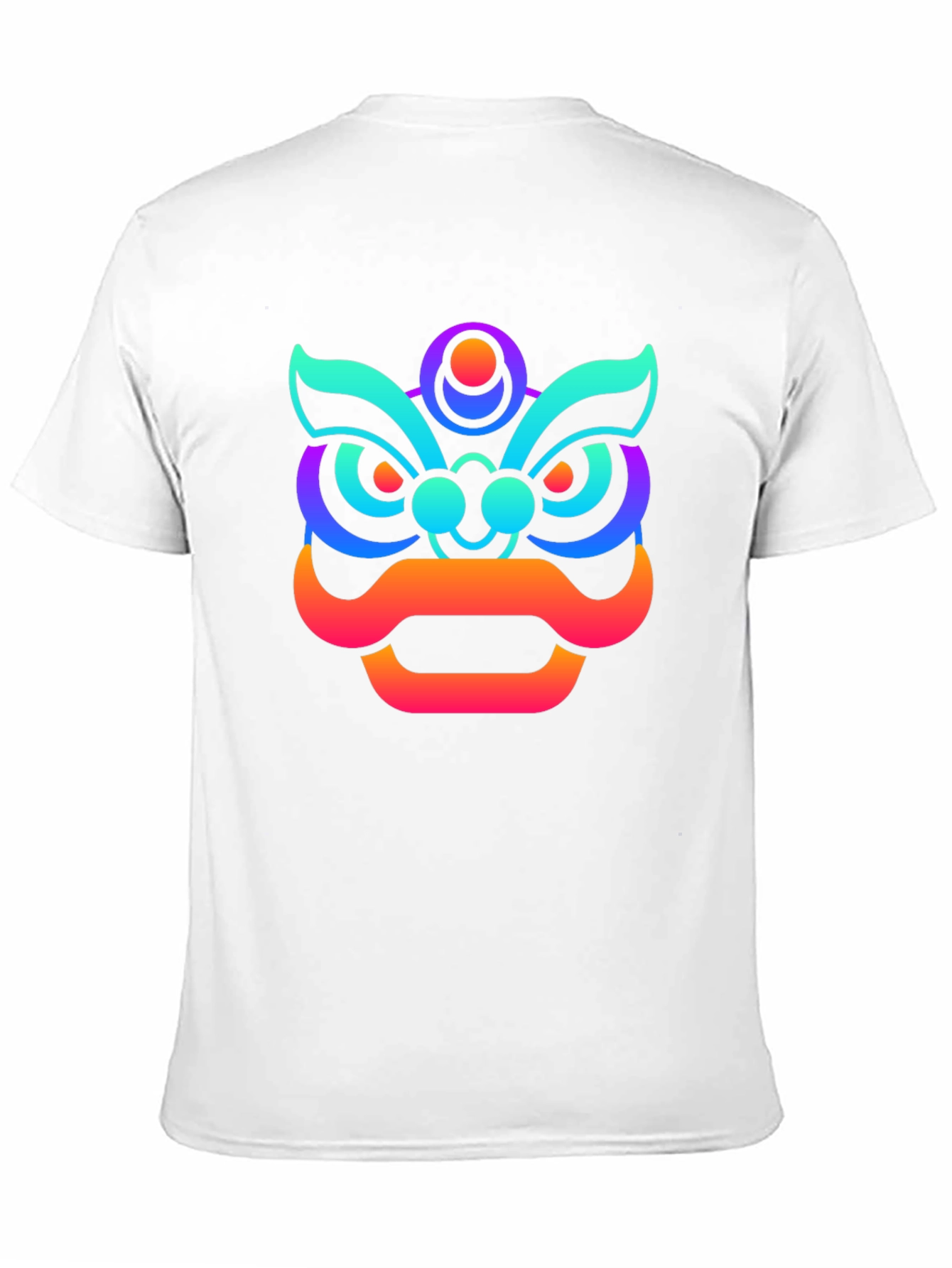 Vibrant Gradient Lion Graphic Tee - Unisex Black T-Shirt