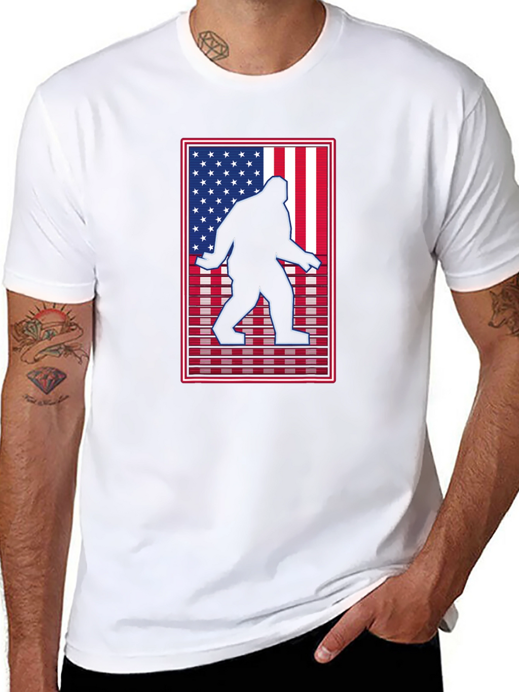 Sasquatch USA Flag Graphic Tee