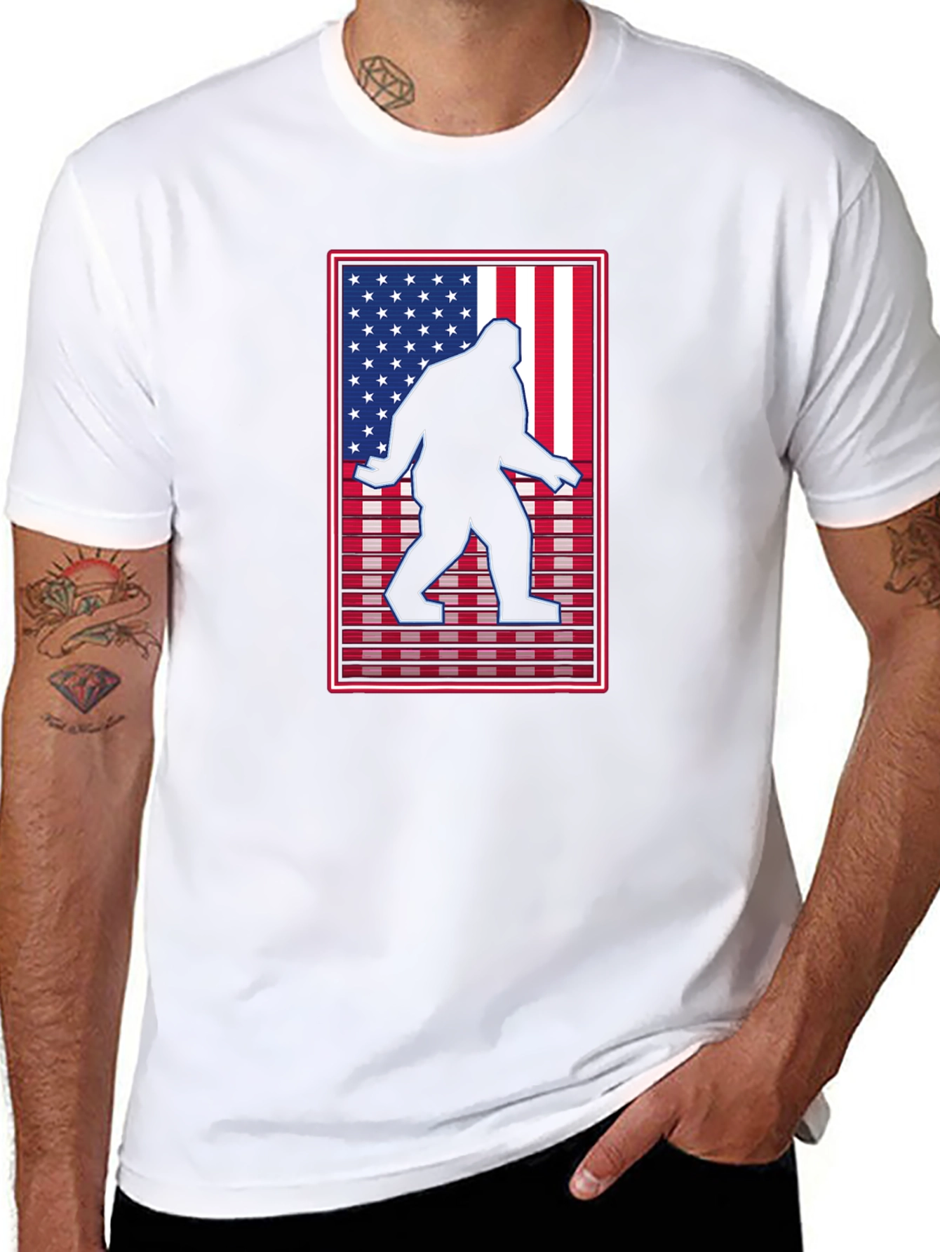 Sasquatch USA Flag Graphic Tee