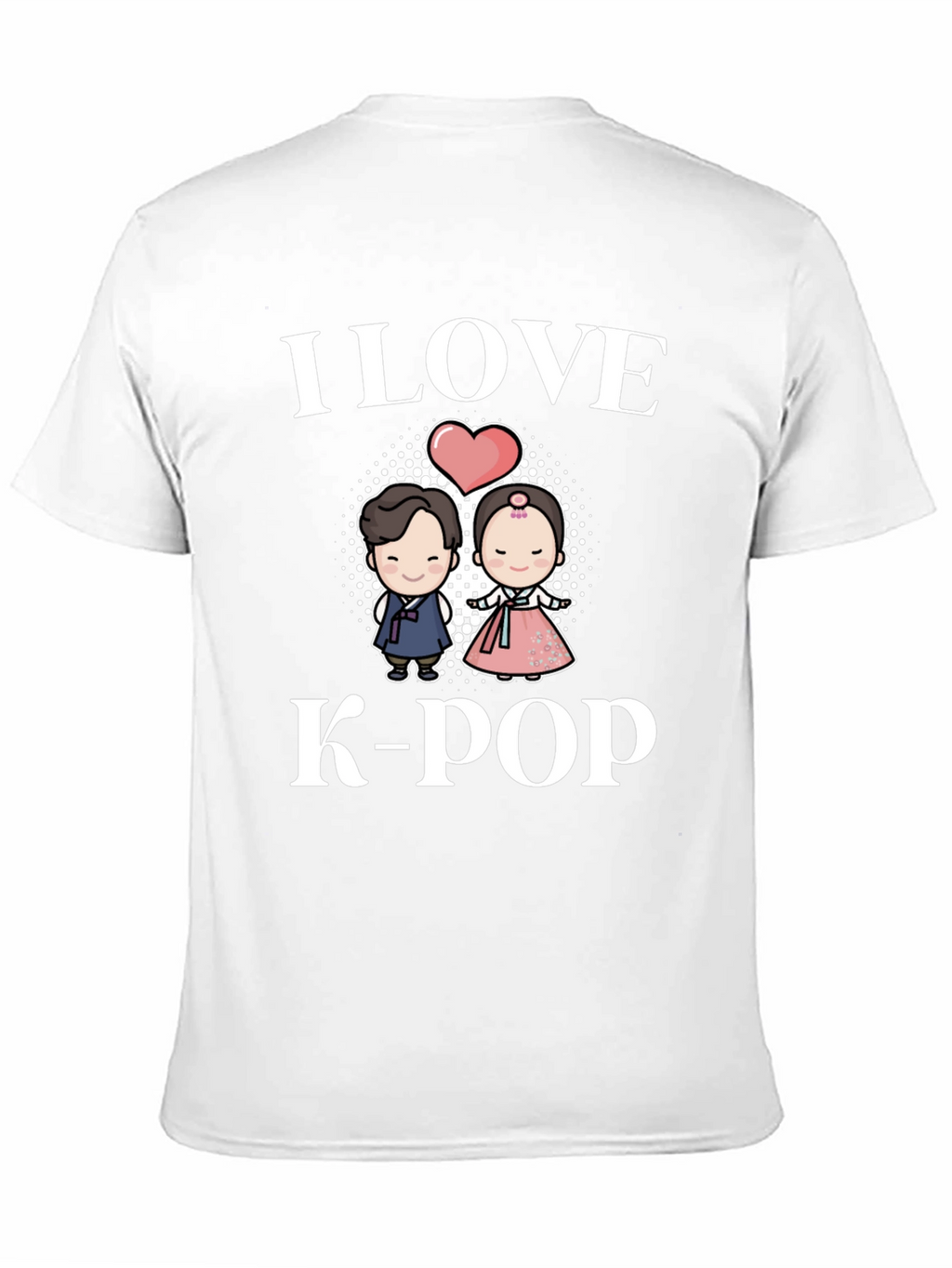 I Love K-Pop T-Shirt Couple Hanbok Design Black Tee