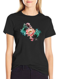 Koi Fish and Lotus Flower Graphic T-Shirt