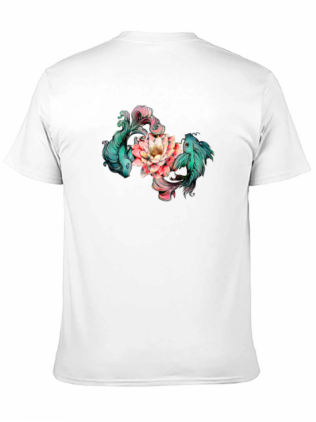 Koi Fish and Lotus Flower Graphic T-Shirt