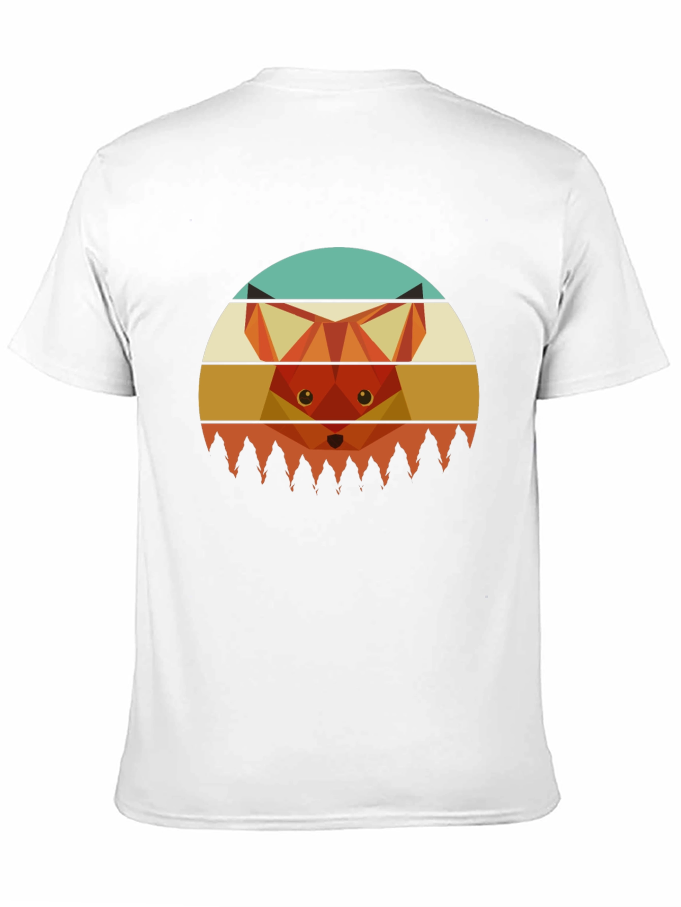 Geometric Fox Graphic Tee - Unisex Crew Neck T-Shirt
