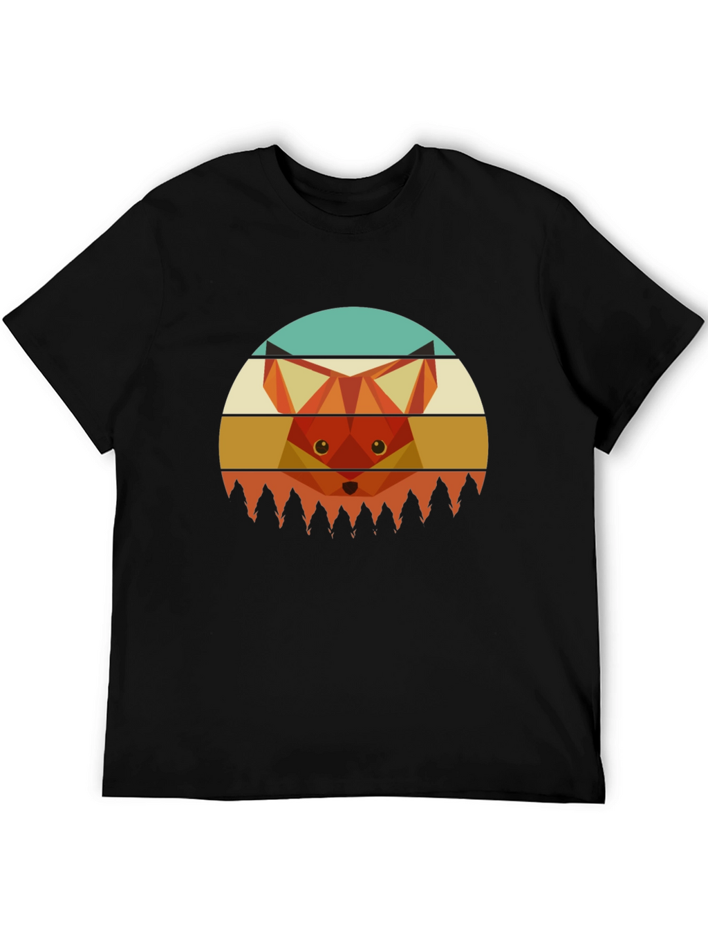 Geometric Fox Graphic Tee - Unisex Crew Neck T-Shirt