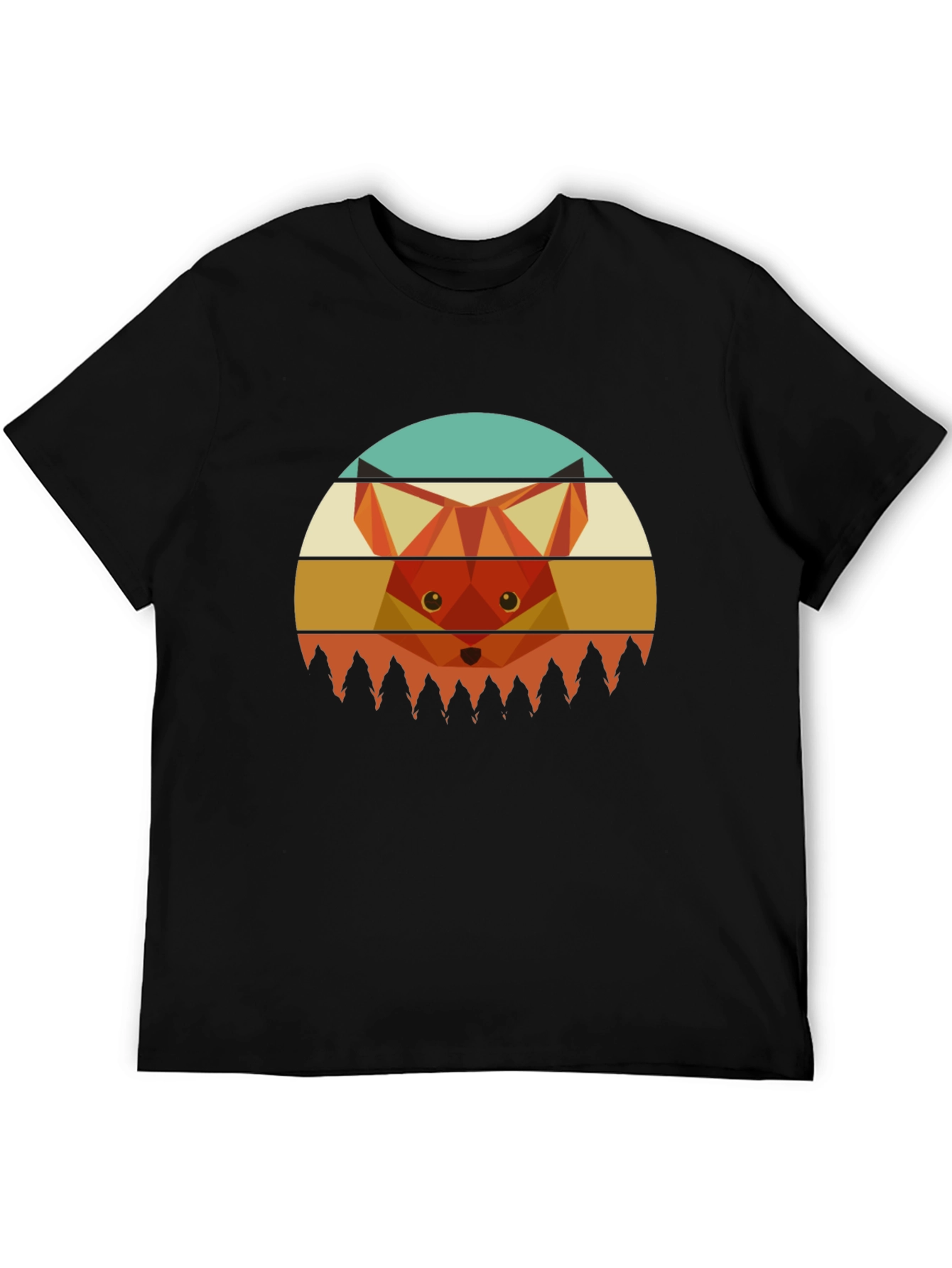 Geometric Fox Graphic Tee - Unisex Crew Neck T-Shirt