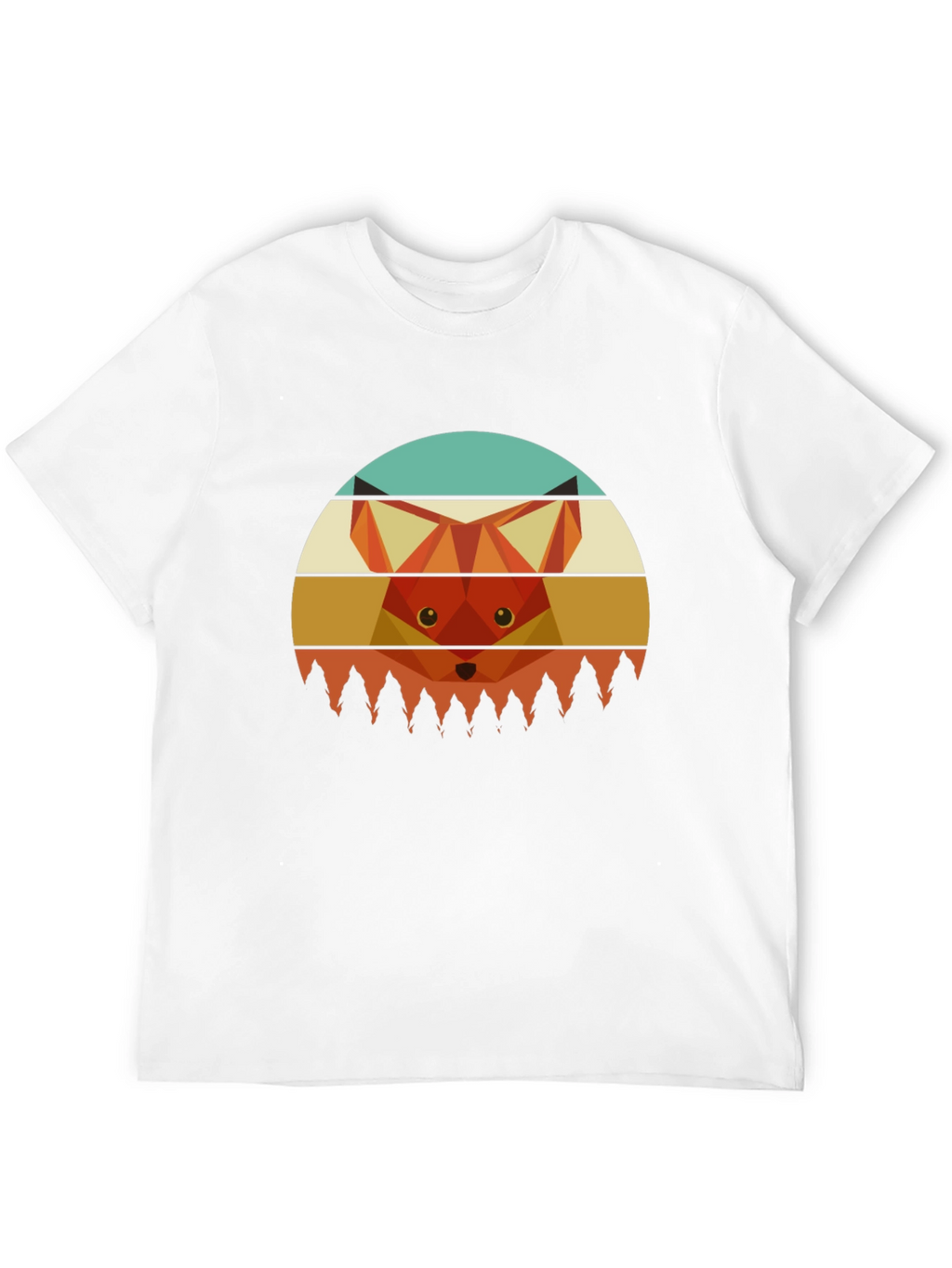 Geometric Fox Graphic Tee - Unisex Crew Neck T-Shirt