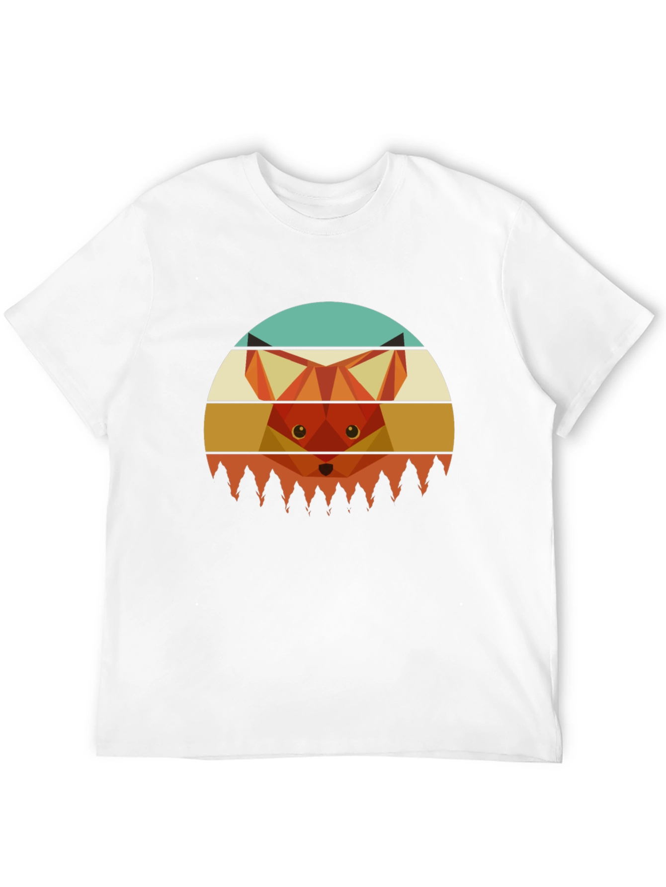 Geometric Fox Graphic Tee - Unisex Crew Neck T-Shirt