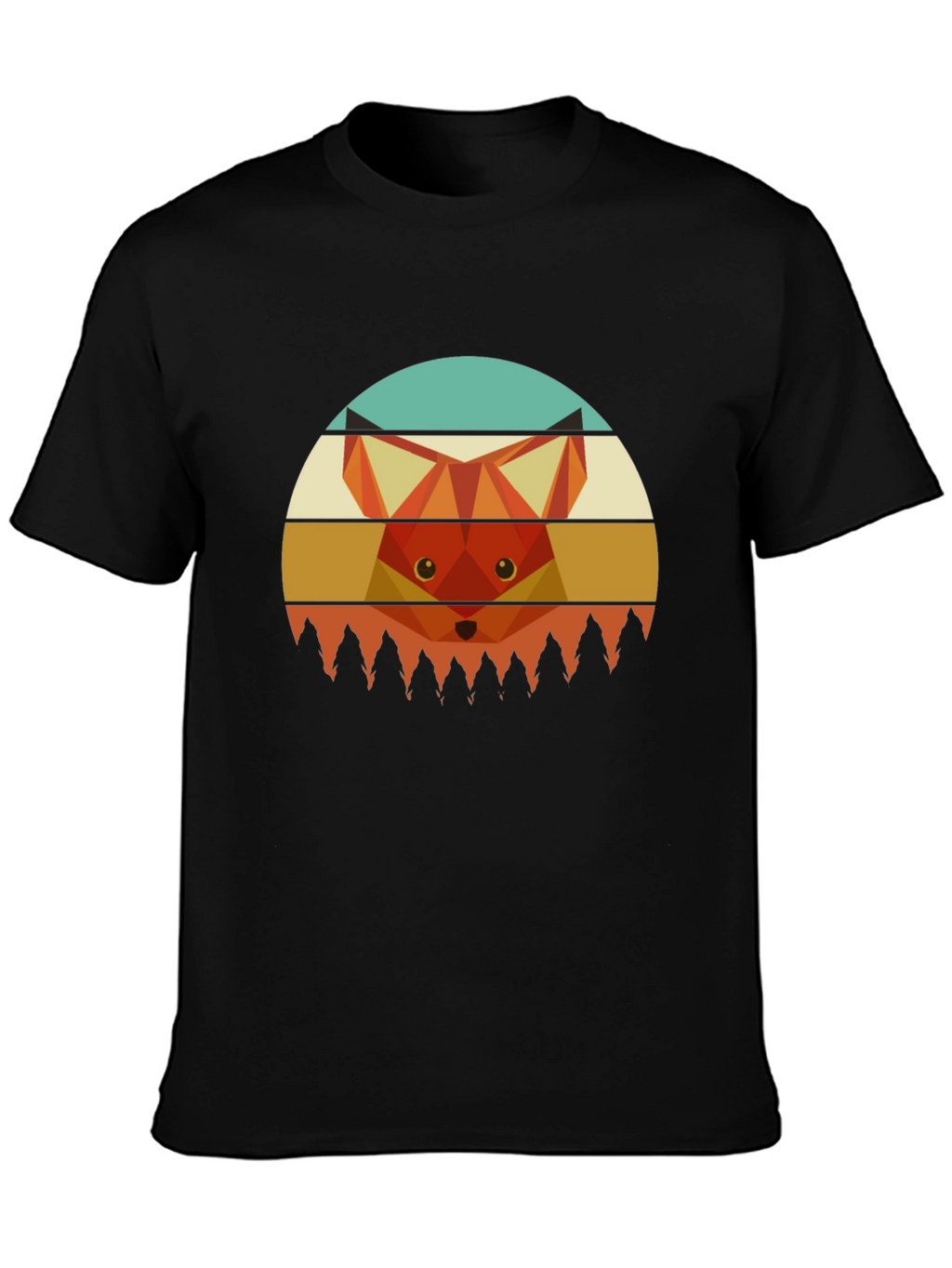 Geometric Fox Graphic Tee - Unisex Crew Neck T-Shirt