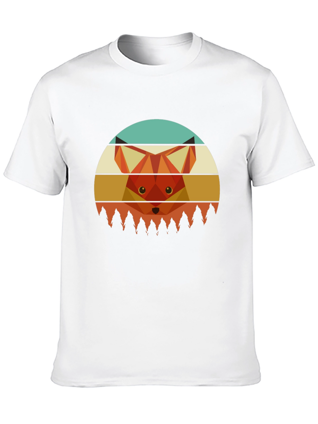 Geometric Fox Graphic Tee - Unisex Crew Neck T-Shirt