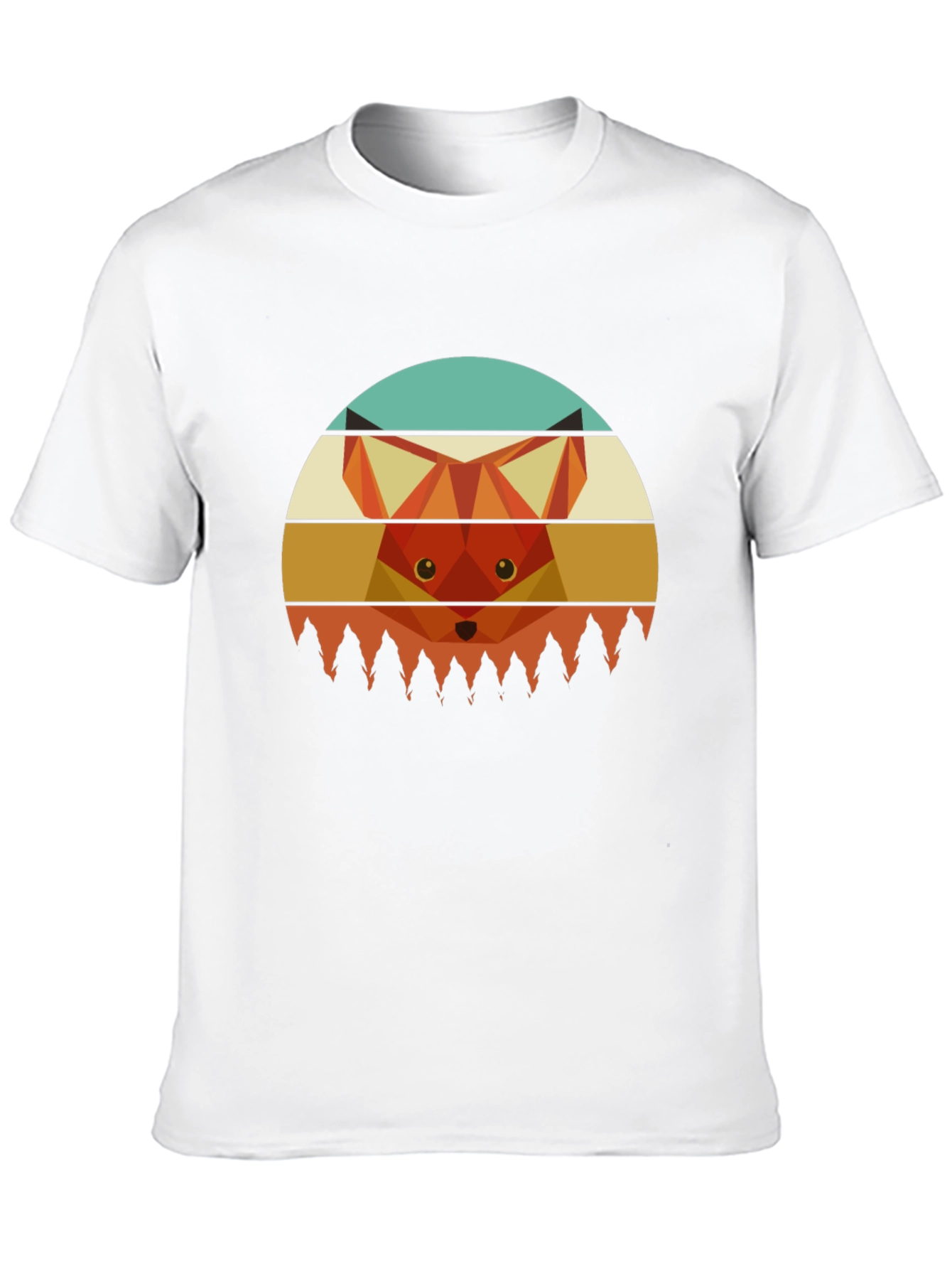 Geometric Fox Graphic Tee - Unisex Crew Neck T-Shirt