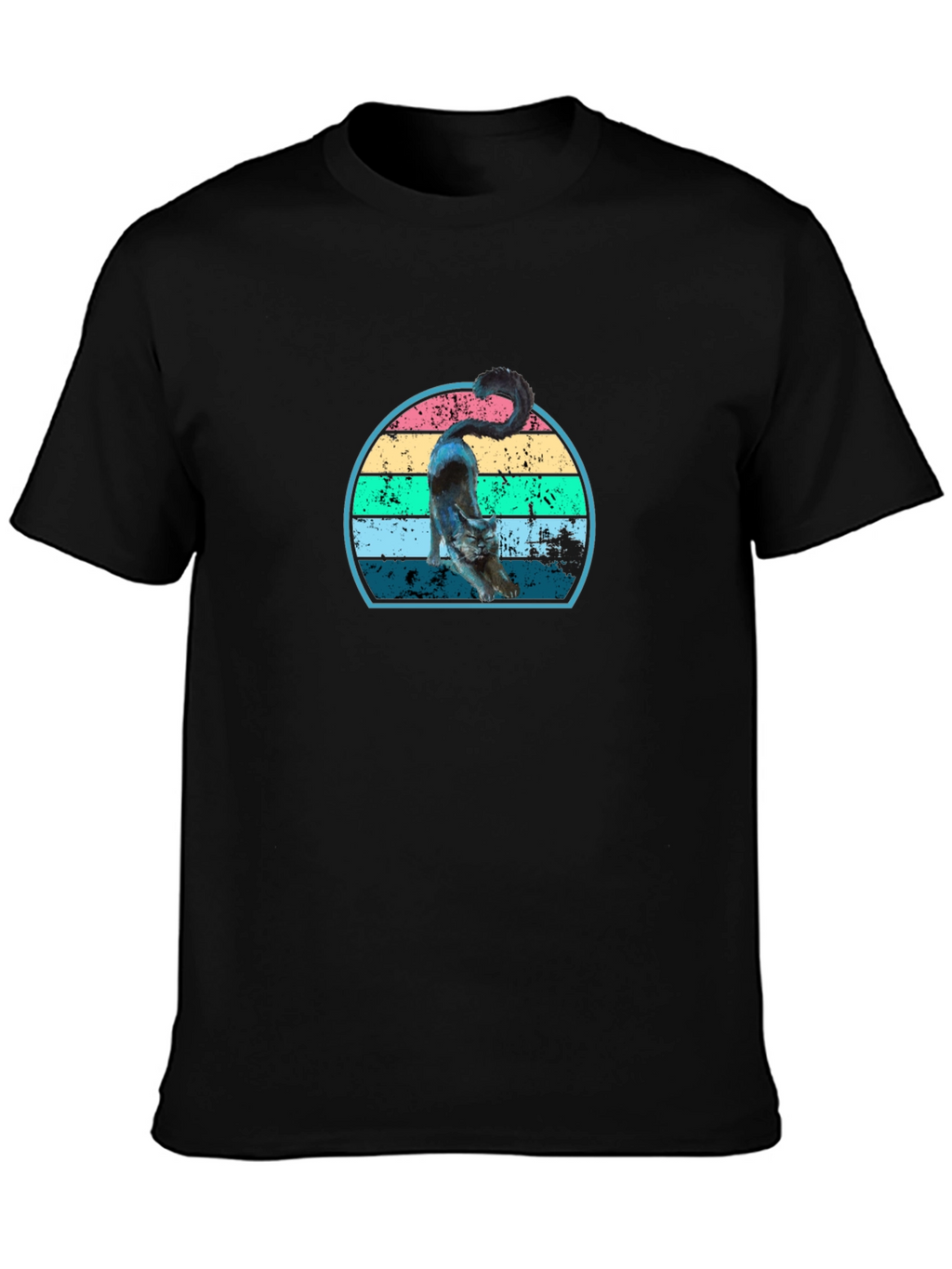 Retro Cat Stretch T-Shirt