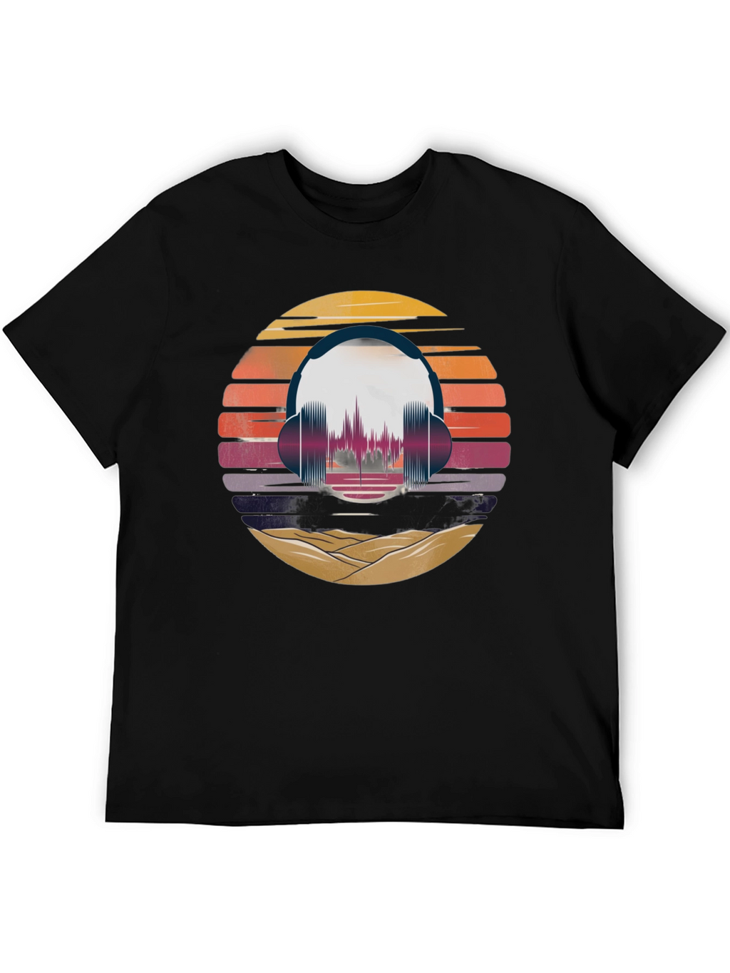 Retro Sunset Headphone Graphic Tee