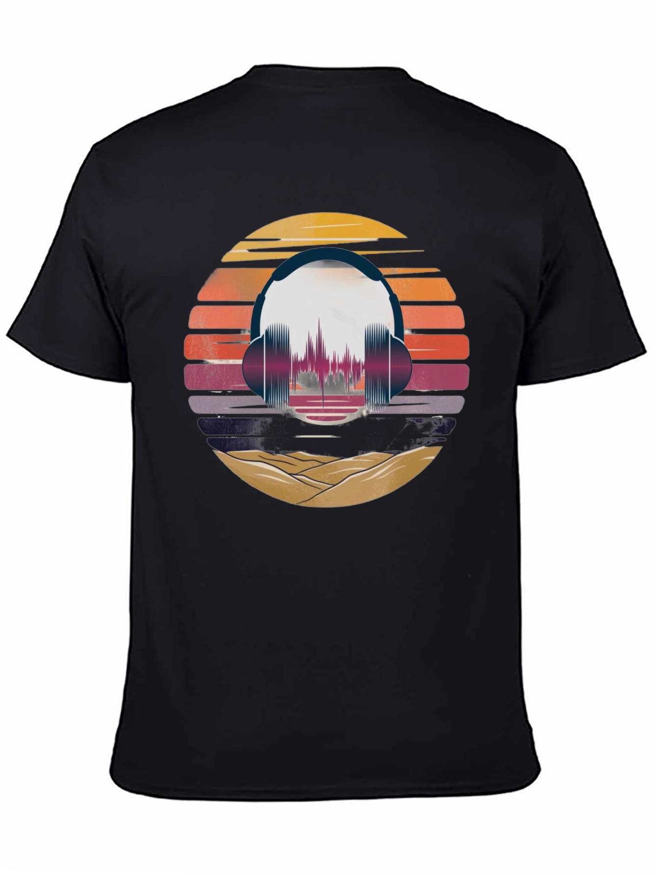 Retro Sunset Headphone Graphic Tee