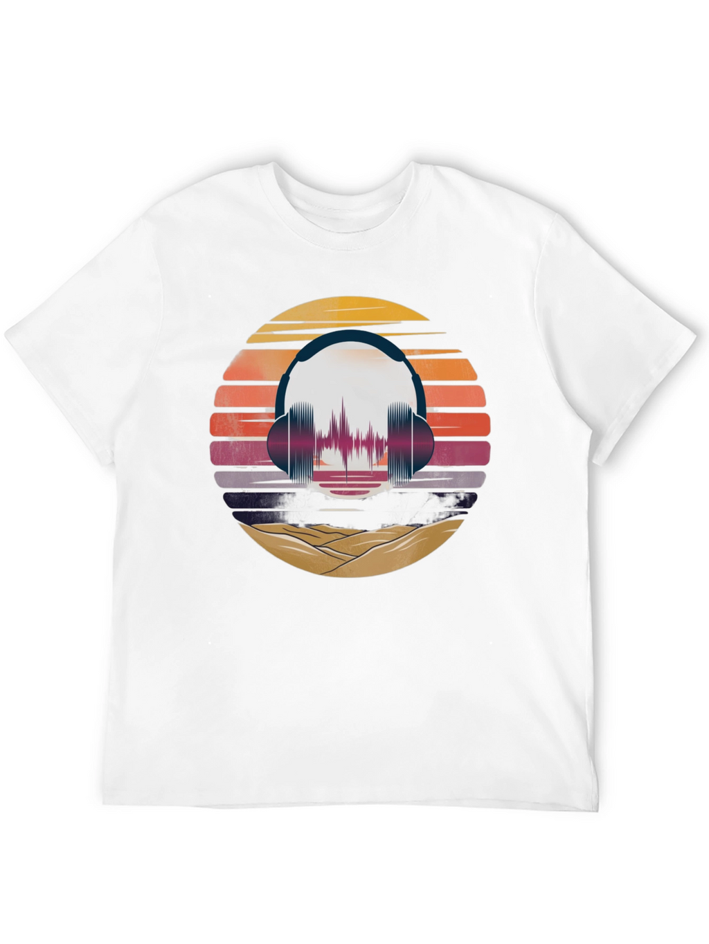 Retro Sunset Headphone Graphic Tee