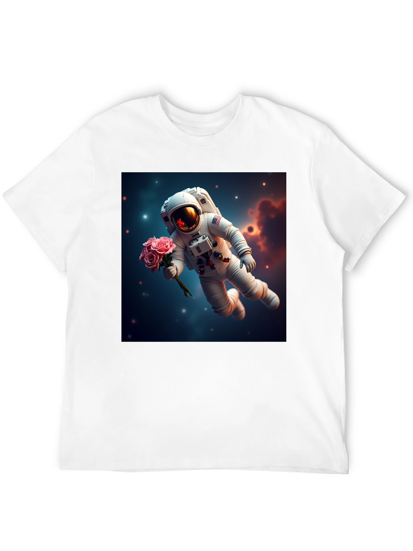 Astronaut with Roses Graphic T-Shirt