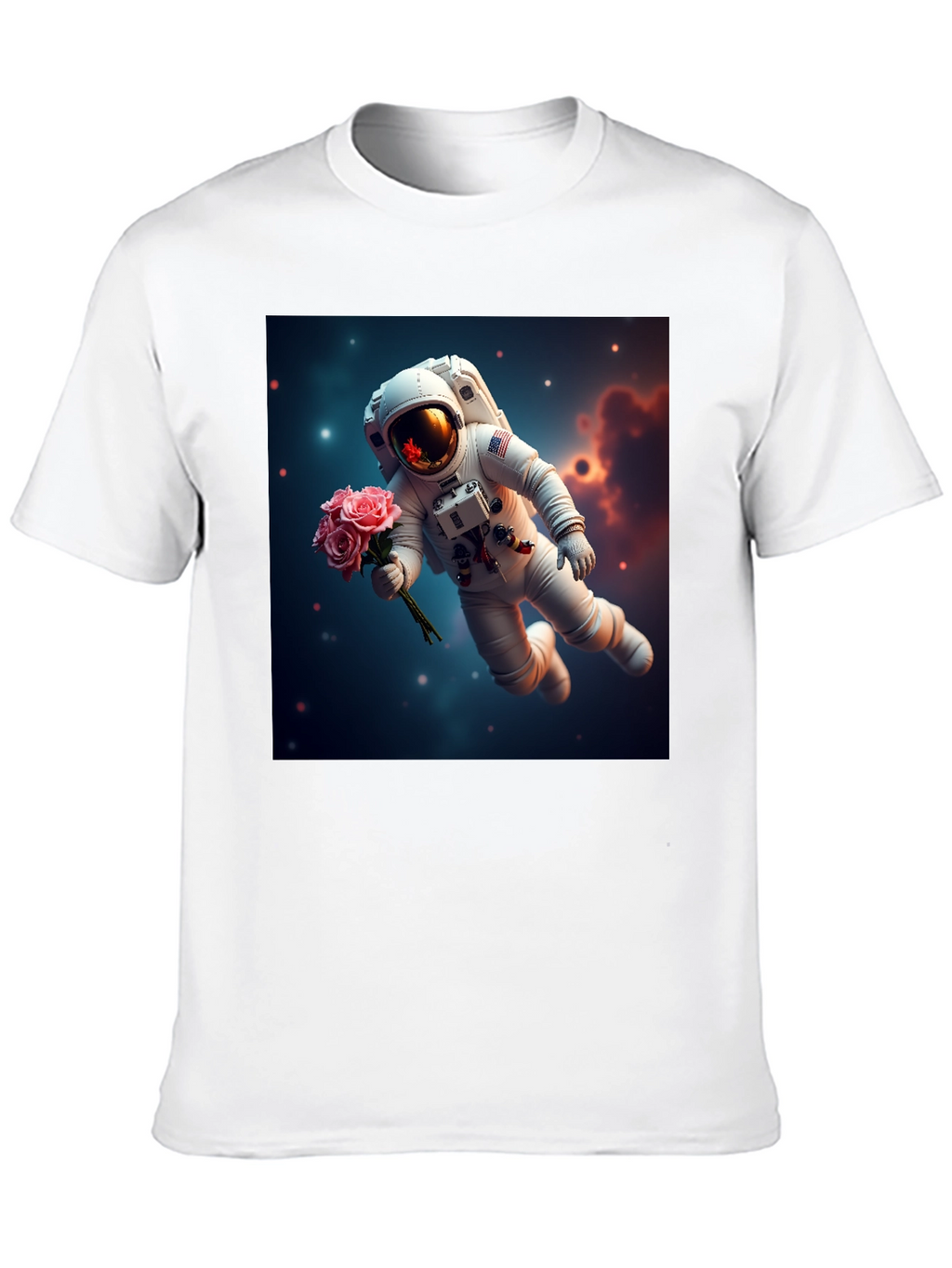 Astronaut with Roses Graphic T-Shirt