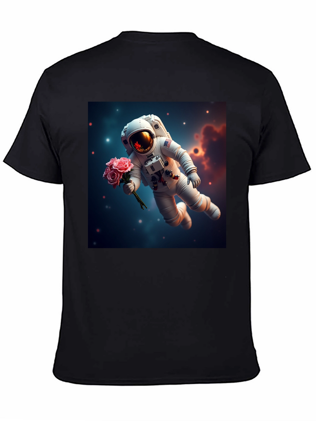 Astronaut with Roses Graphic T-Shirt