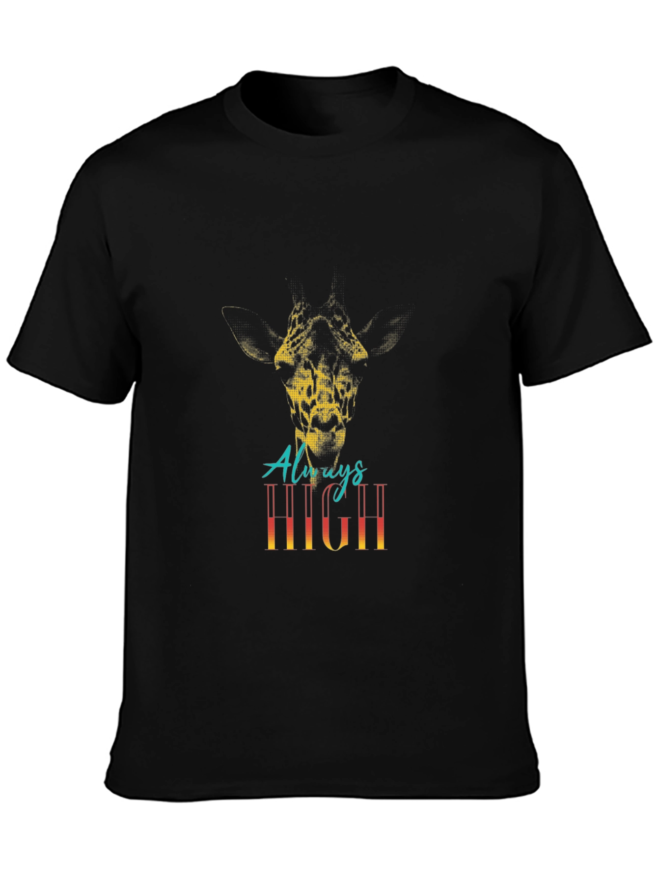 Always High Giraffe Graphic Tee - Black